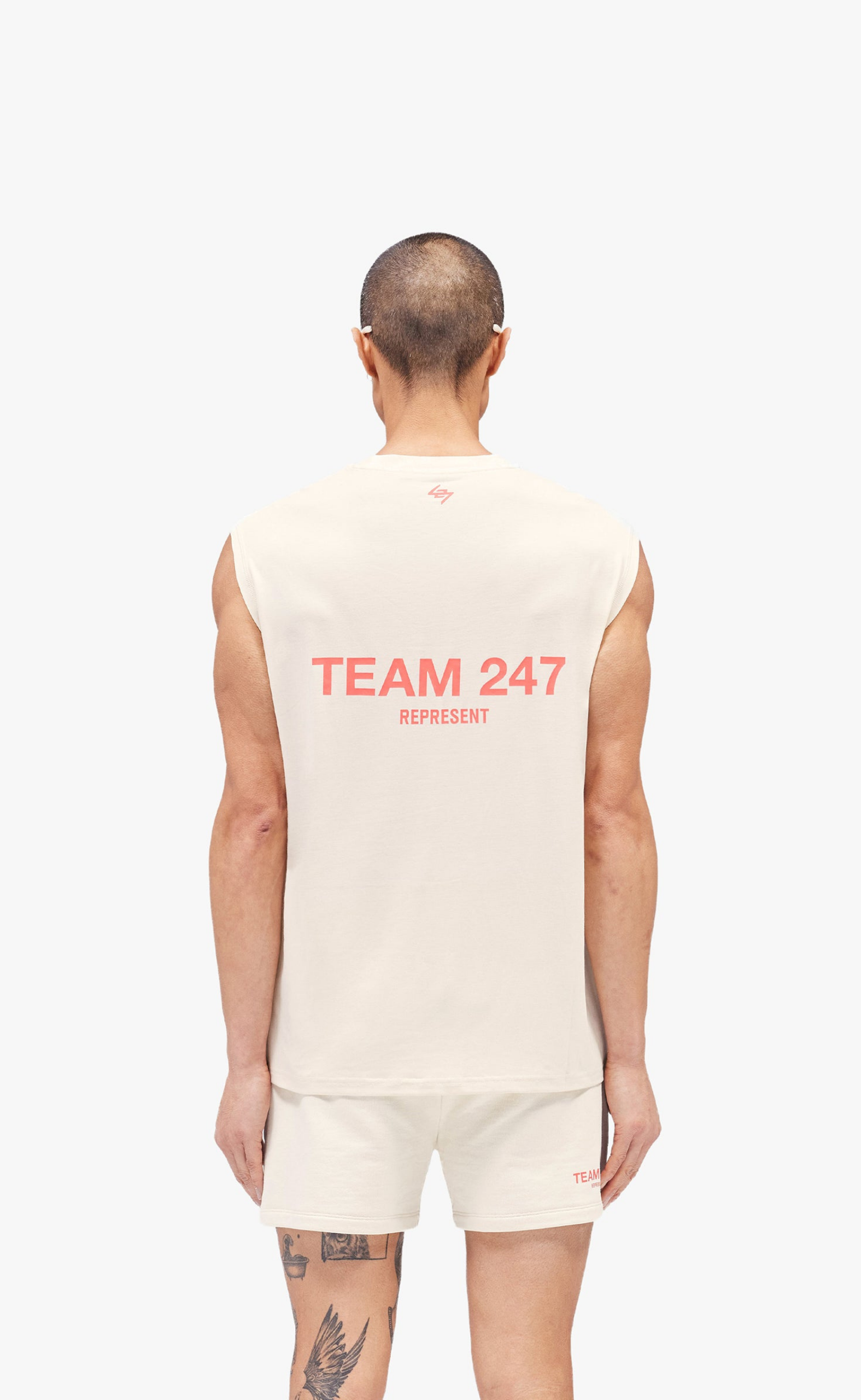 TEAM 247 OVERSIZED CREAM TANK TOP