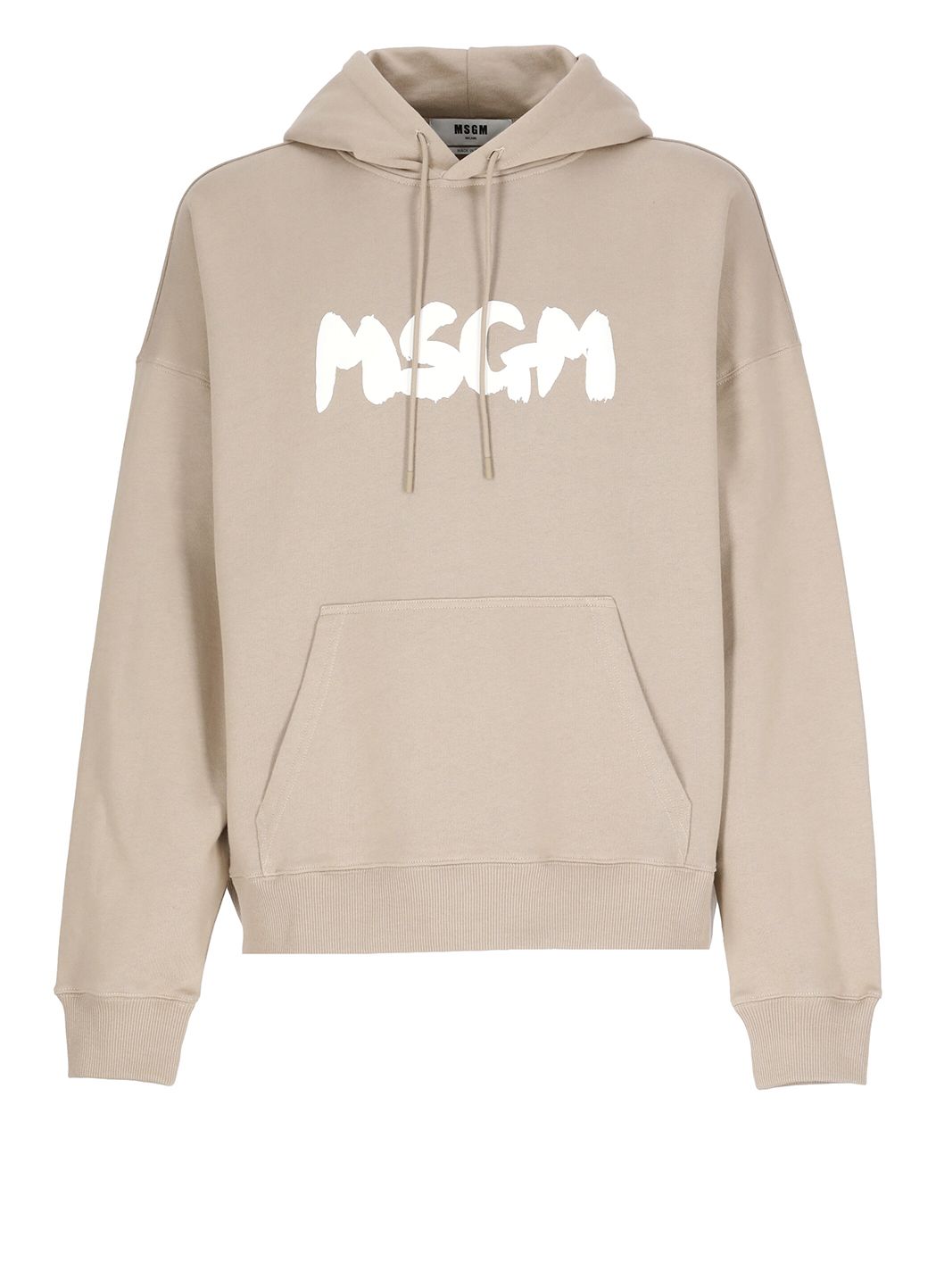 DOVE GREY COTTON HOODIE WITH NEW PAINTED LOGO