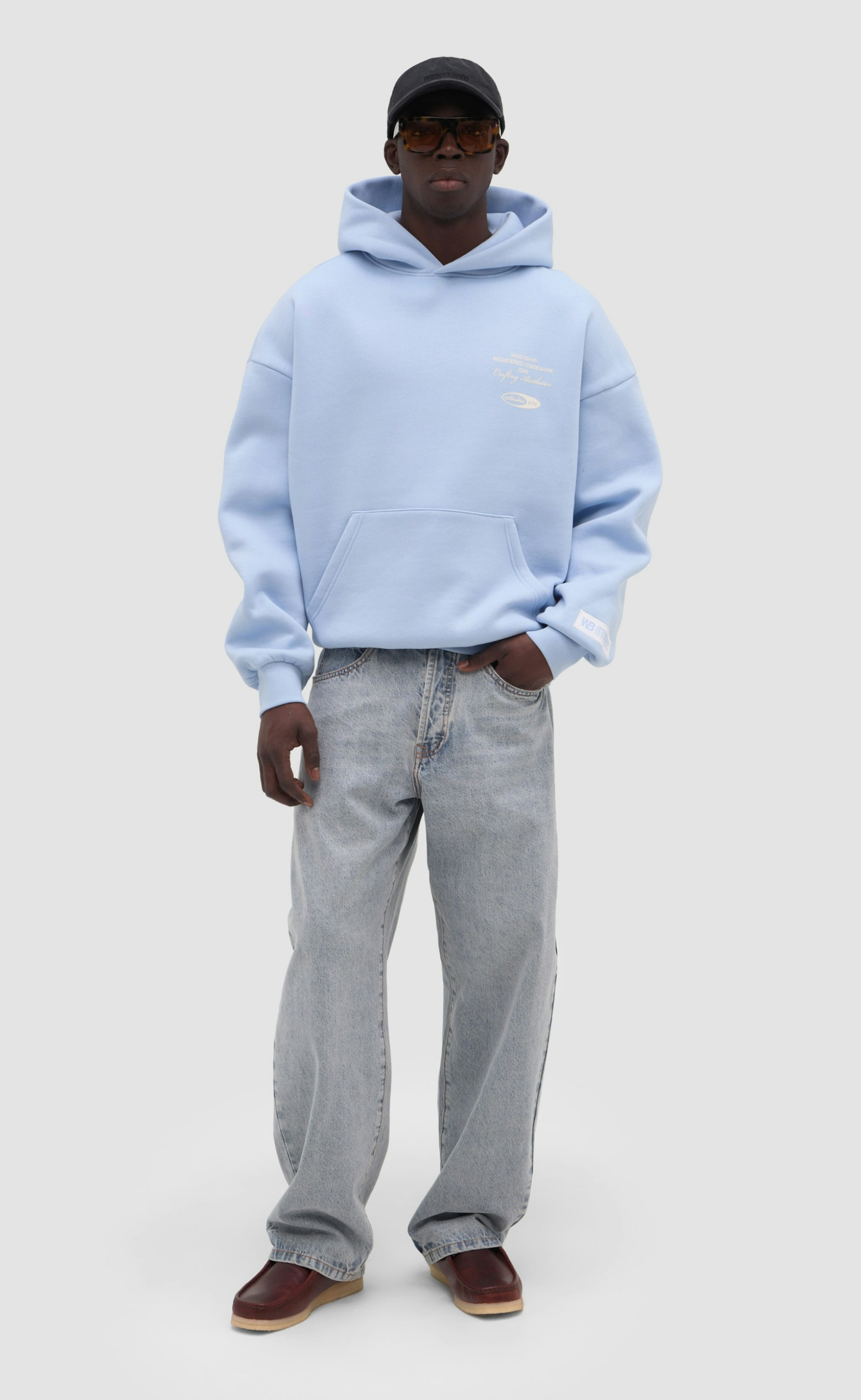 STUDIO V13 CHAMBRAY BLUE HOODIE