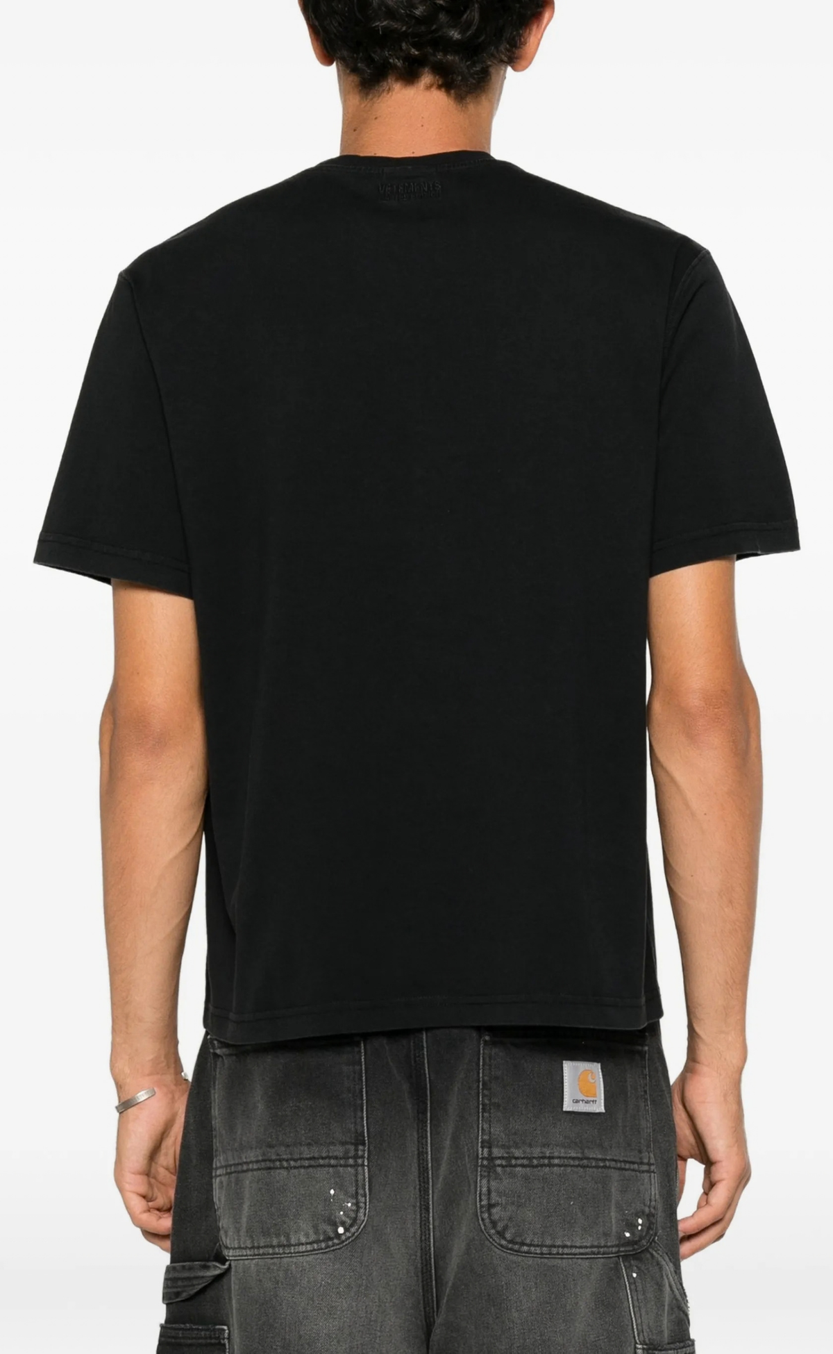 CLASSIC LOGO REGULAR WASHED BLACK T-SHIRT