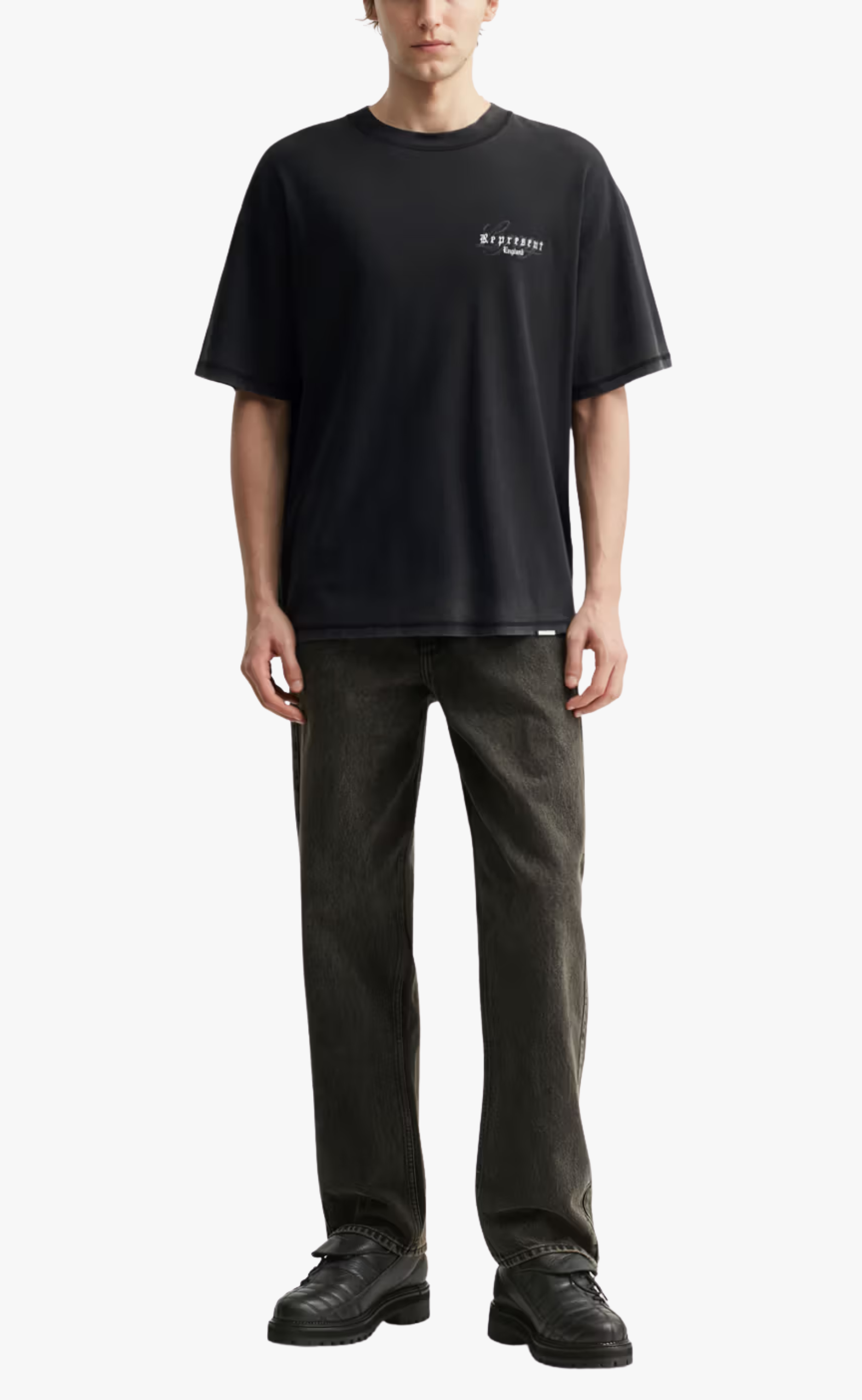 REPRESENT LEGACY OVERPRINT VINTAGE BLACK T-SHIRT