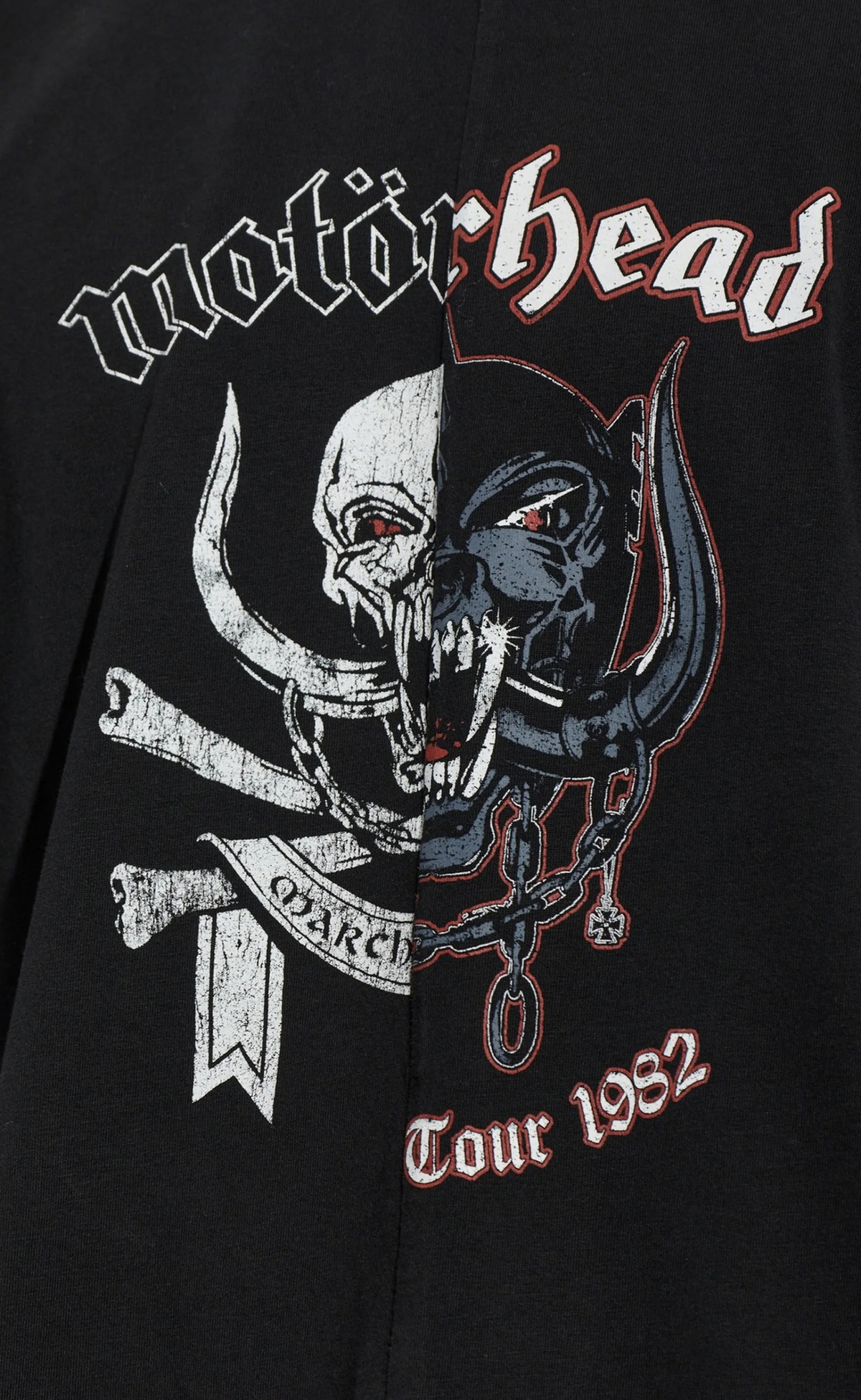 VETEMENTS X MOTORHEAD DOUBLE GRAPHIC CUT-UP WASHED BLACK T-SHIRT