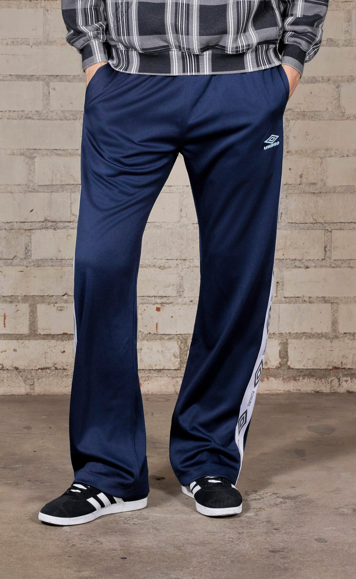 BOOTCUT TRACK PANTS NAVY PANTS