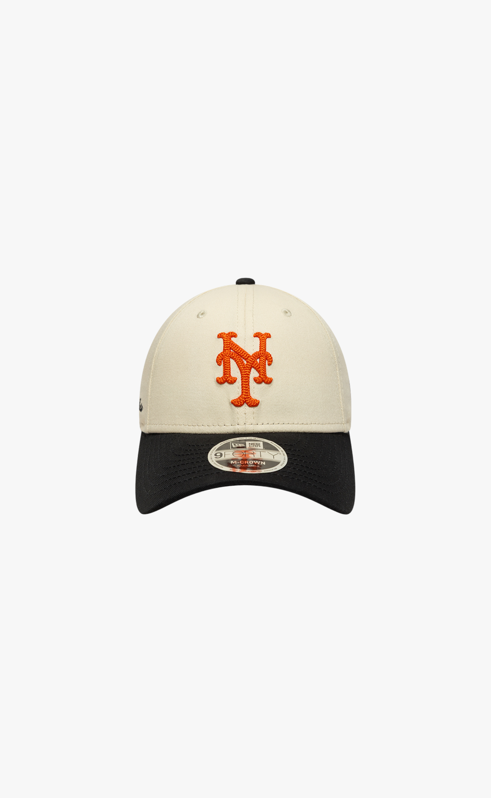 NEW YORK METS SIDE SCRIPT 9FORTY BEIGE BLACK HAT