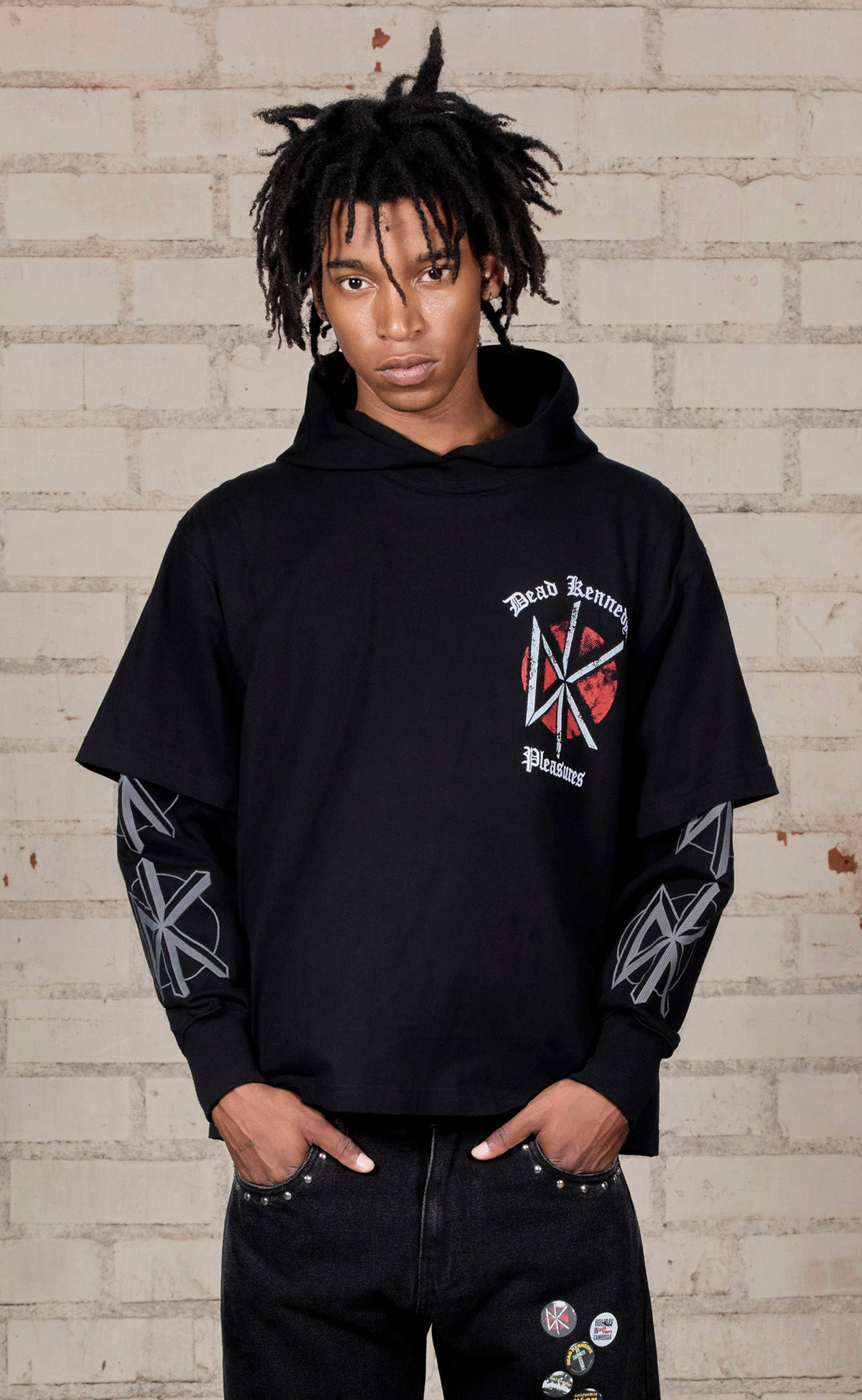KENNEDYS LAYERED BLACK HOODIE