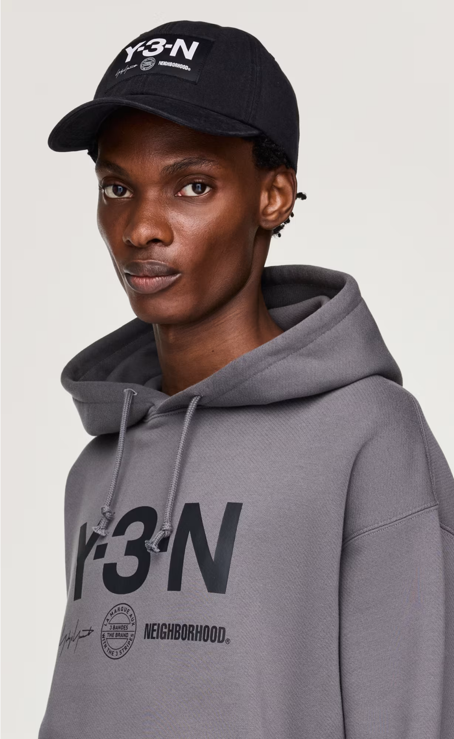 Y-3 NBHD GRAPHIC DARK GREY HOODIE