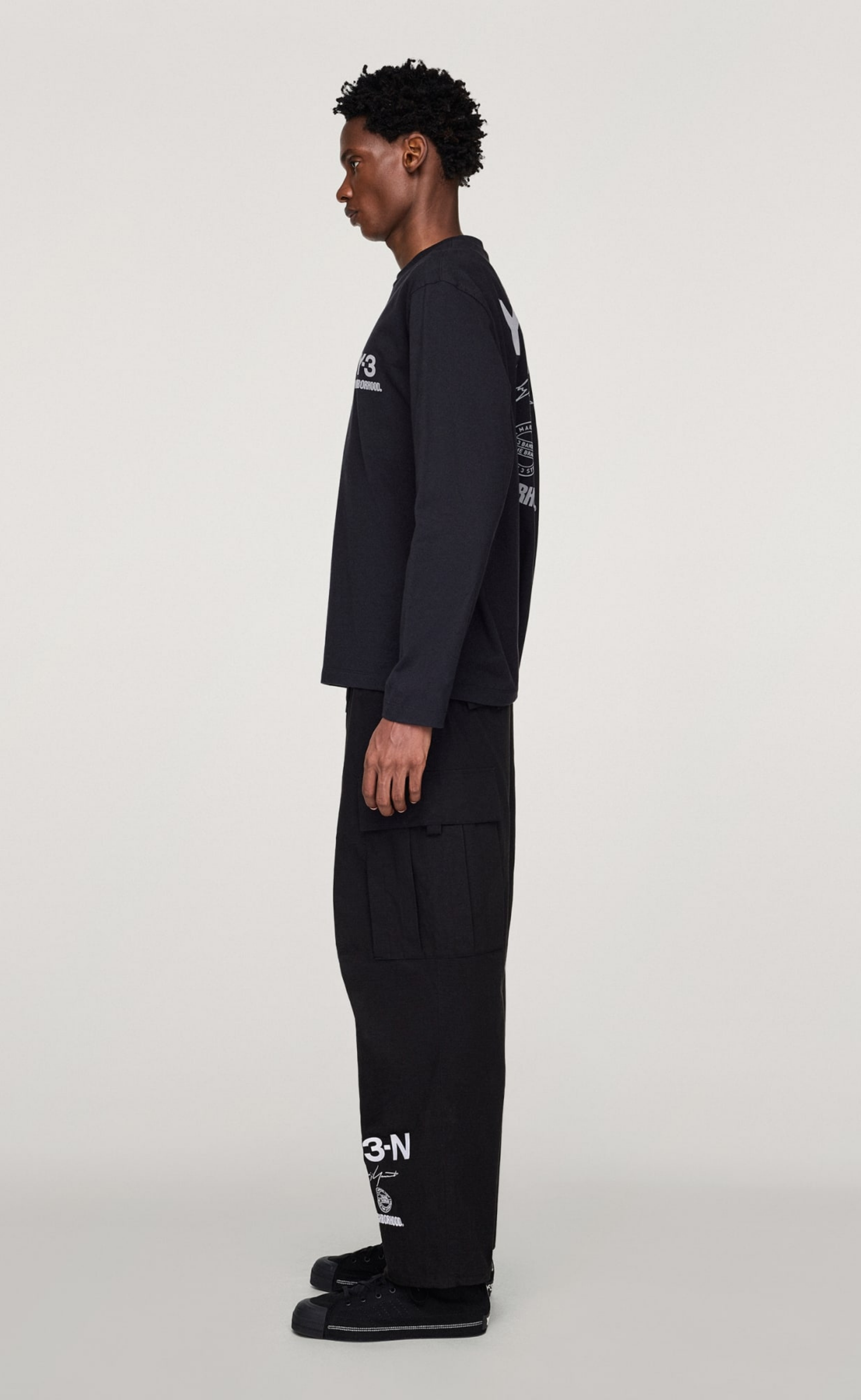 Y-3 NBHD LOGO BLACK LONGSLEEVE