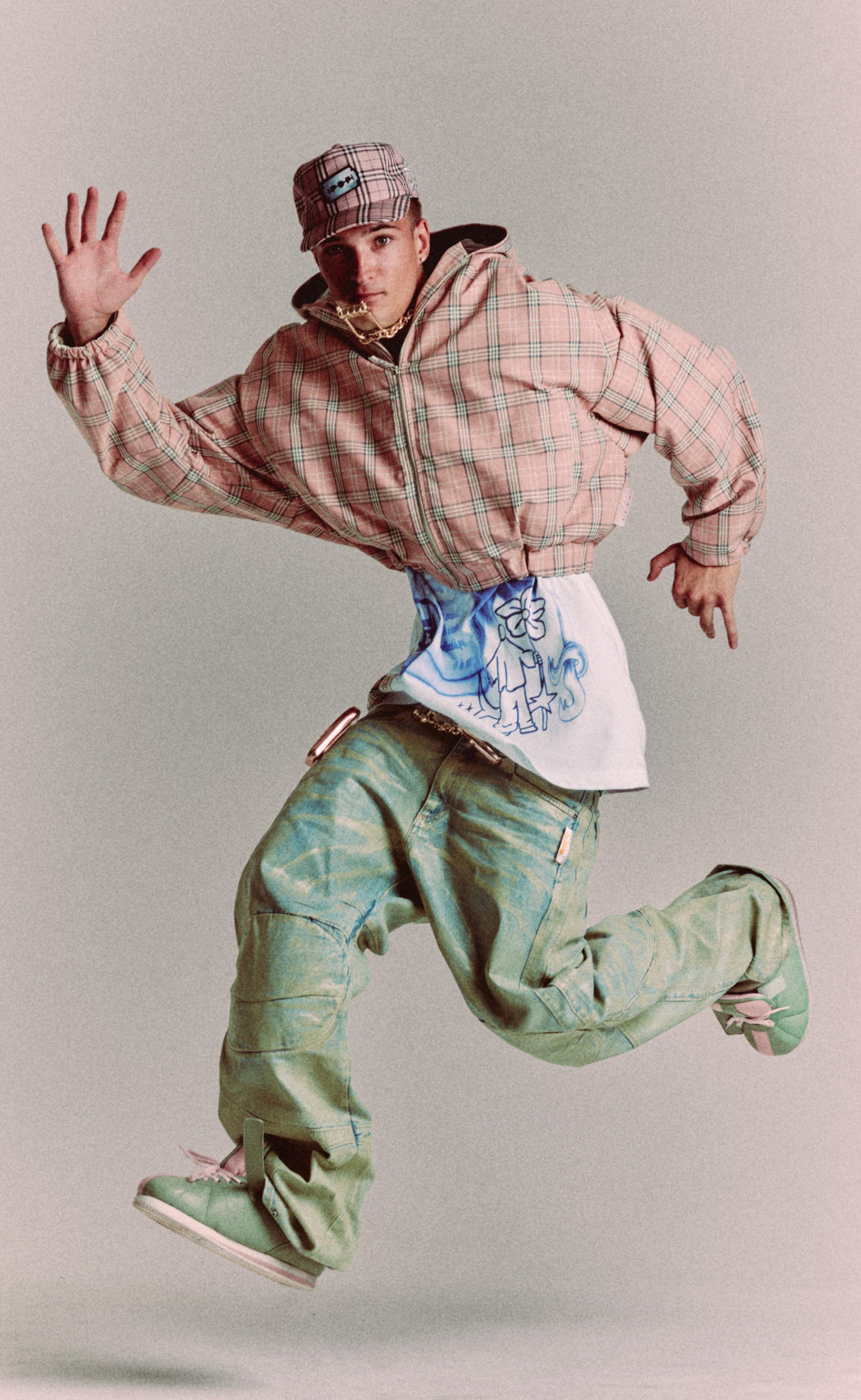 PIUMA HOODIE PINK CHECK JACKET