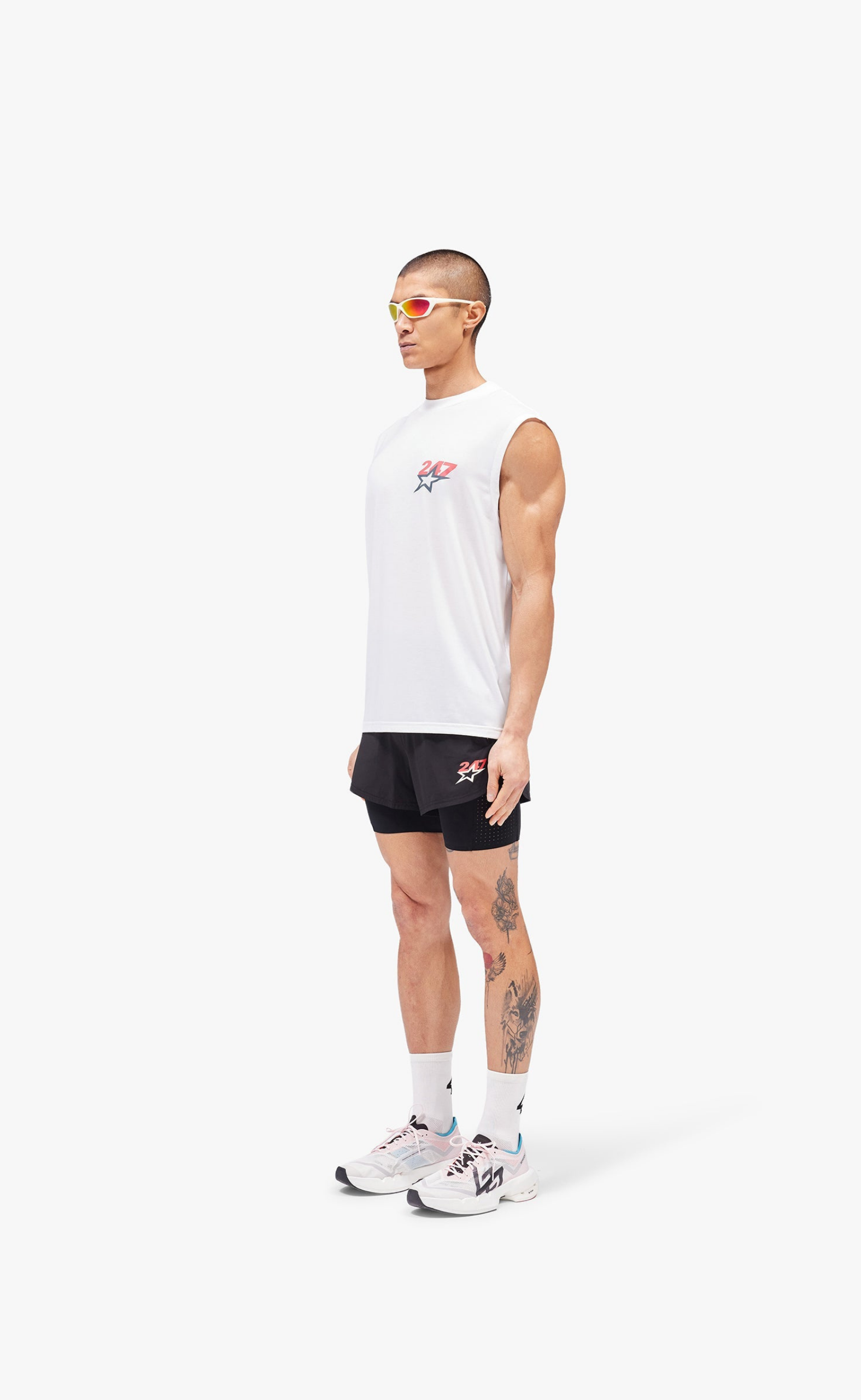 TEAM 247 STAR OS FLAT WHITE TANK TOP