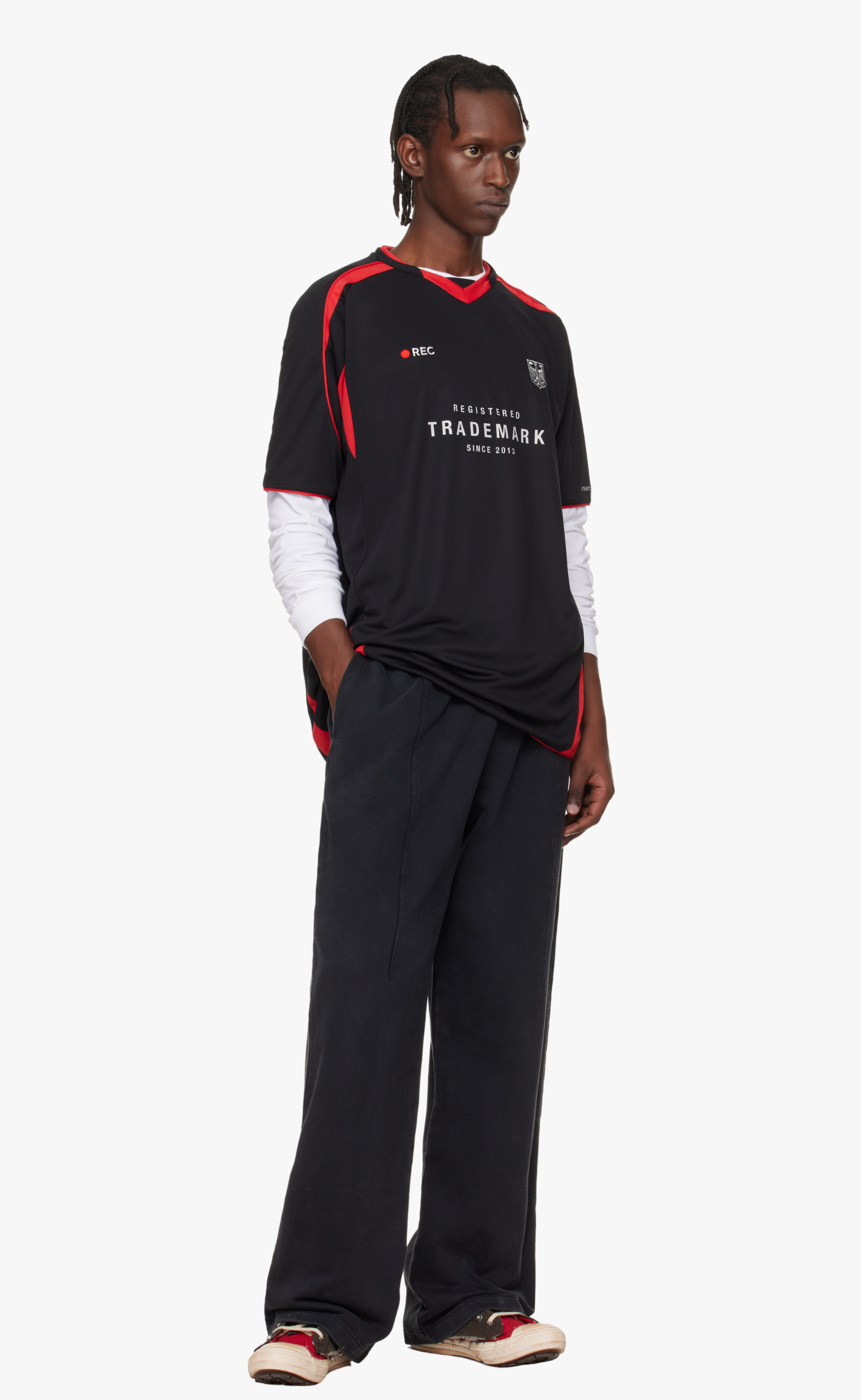 RAW EDGES BLACK SWEATPANTS