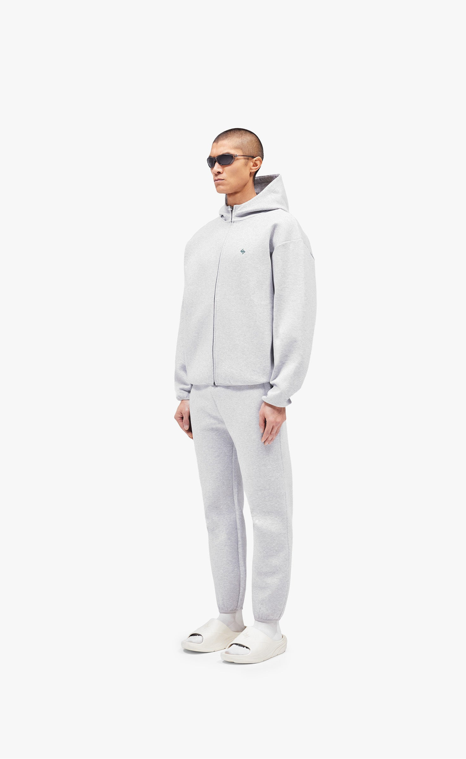 247 NUMBERS GREY MARL HOODIE