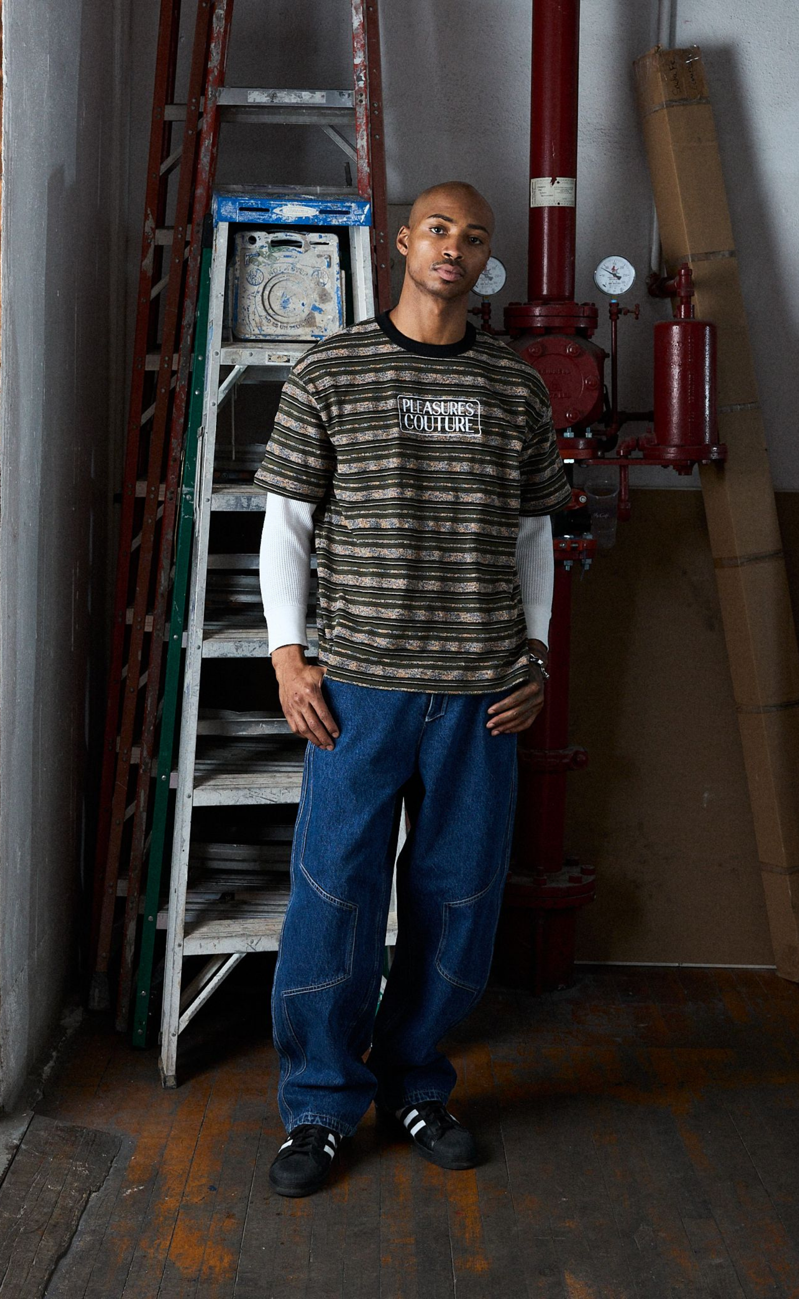 COUTURE STRIPE OLIVE T-SHIRT