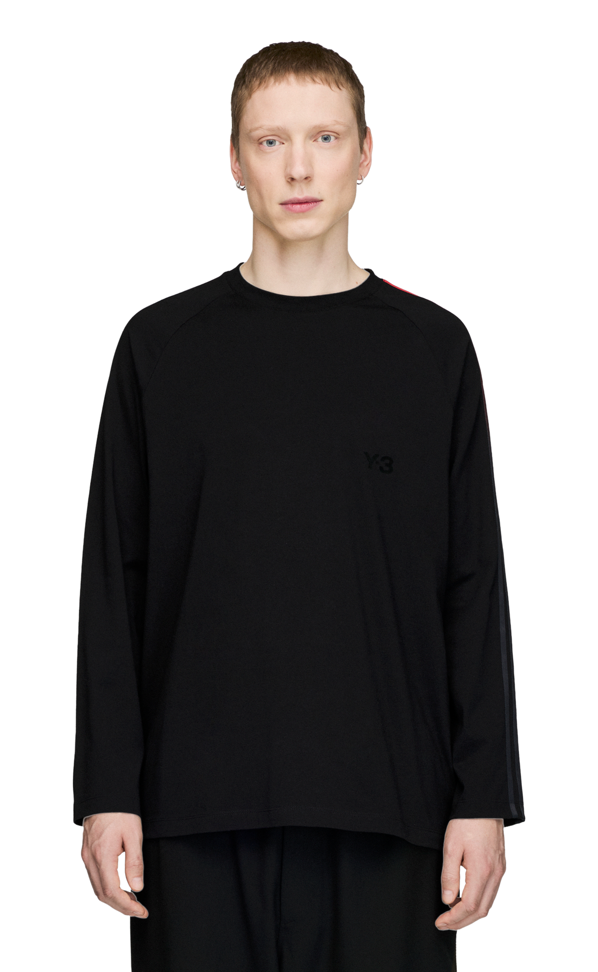 Y-3 OVERSIZED GRADIENT STRIPES BLACK LONGSLEEVE