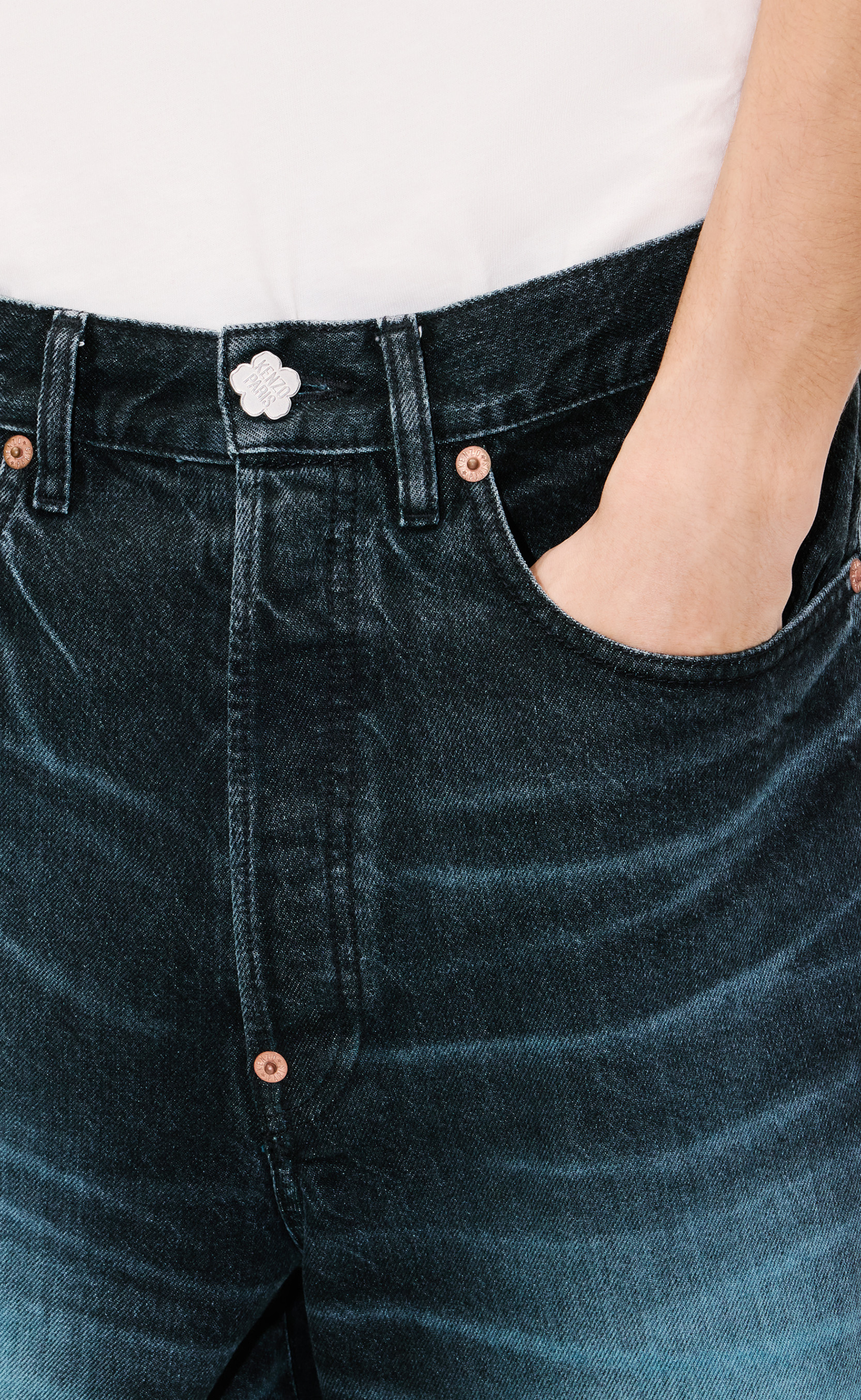 TURN UP WIDE FIT GLACIER JEANS