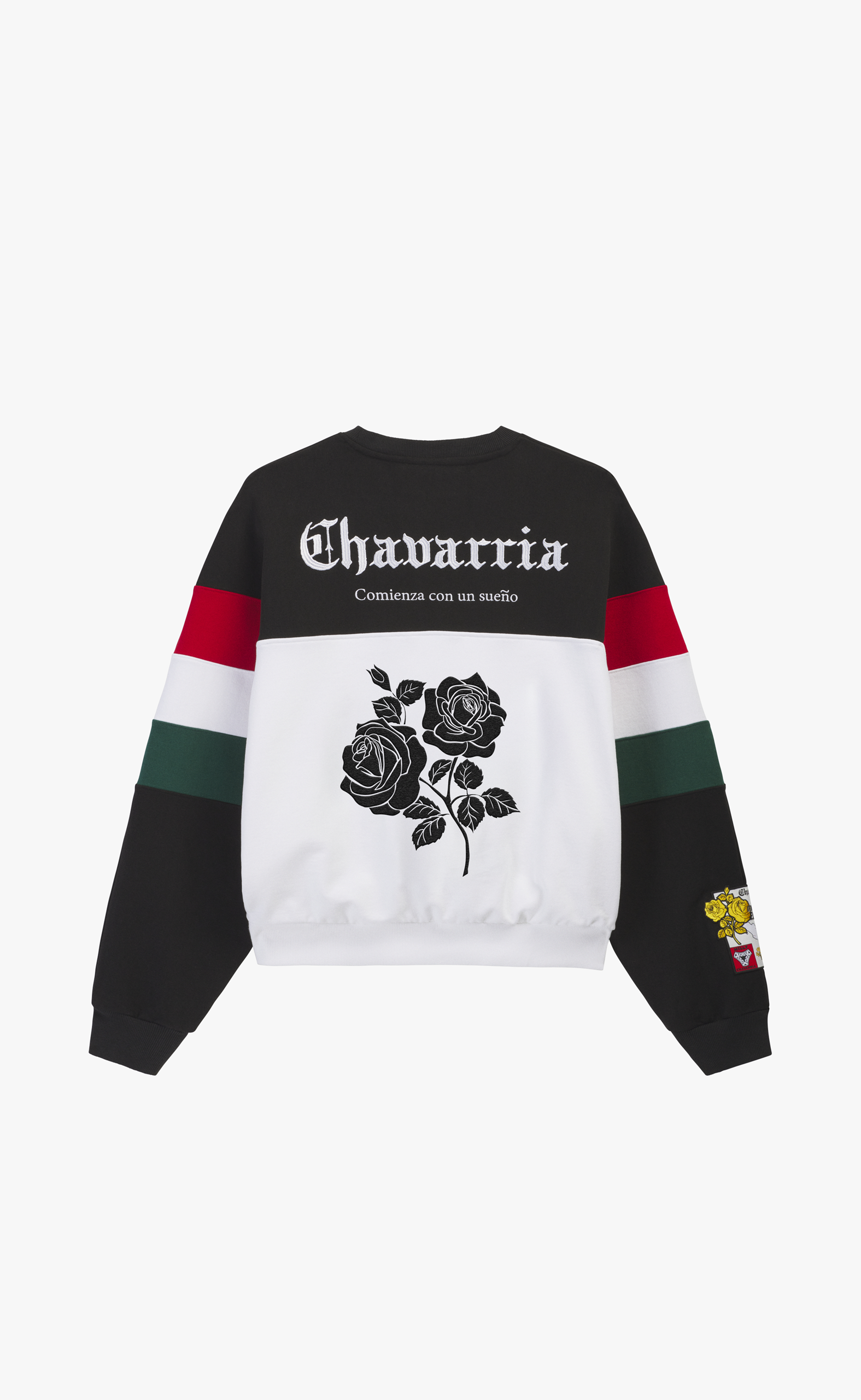 CHAVARRIA FLEECE BLACK WHITE CREWNECK