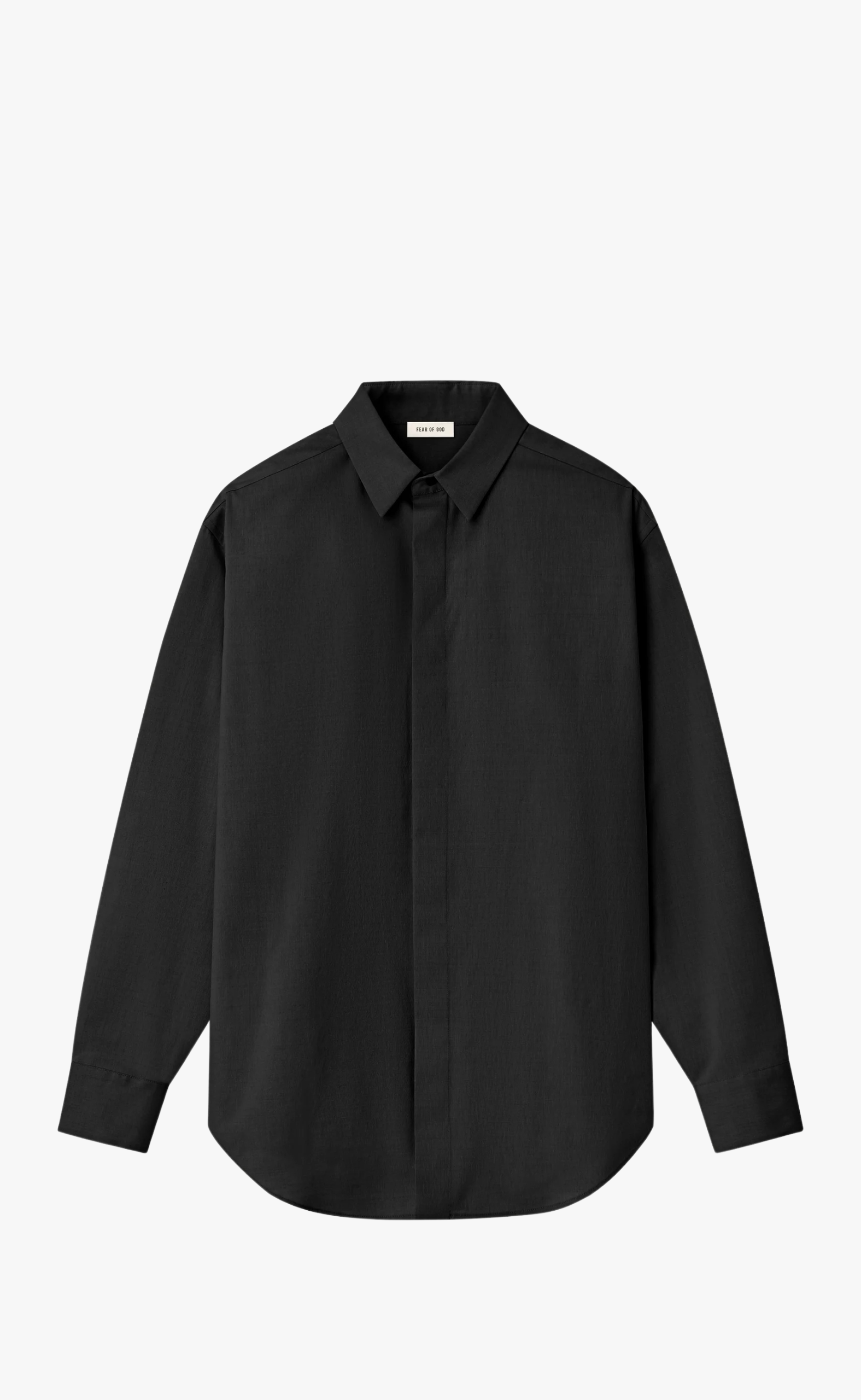 COTTON WOOL OXFORD CLASSIC BLACK SHIRT