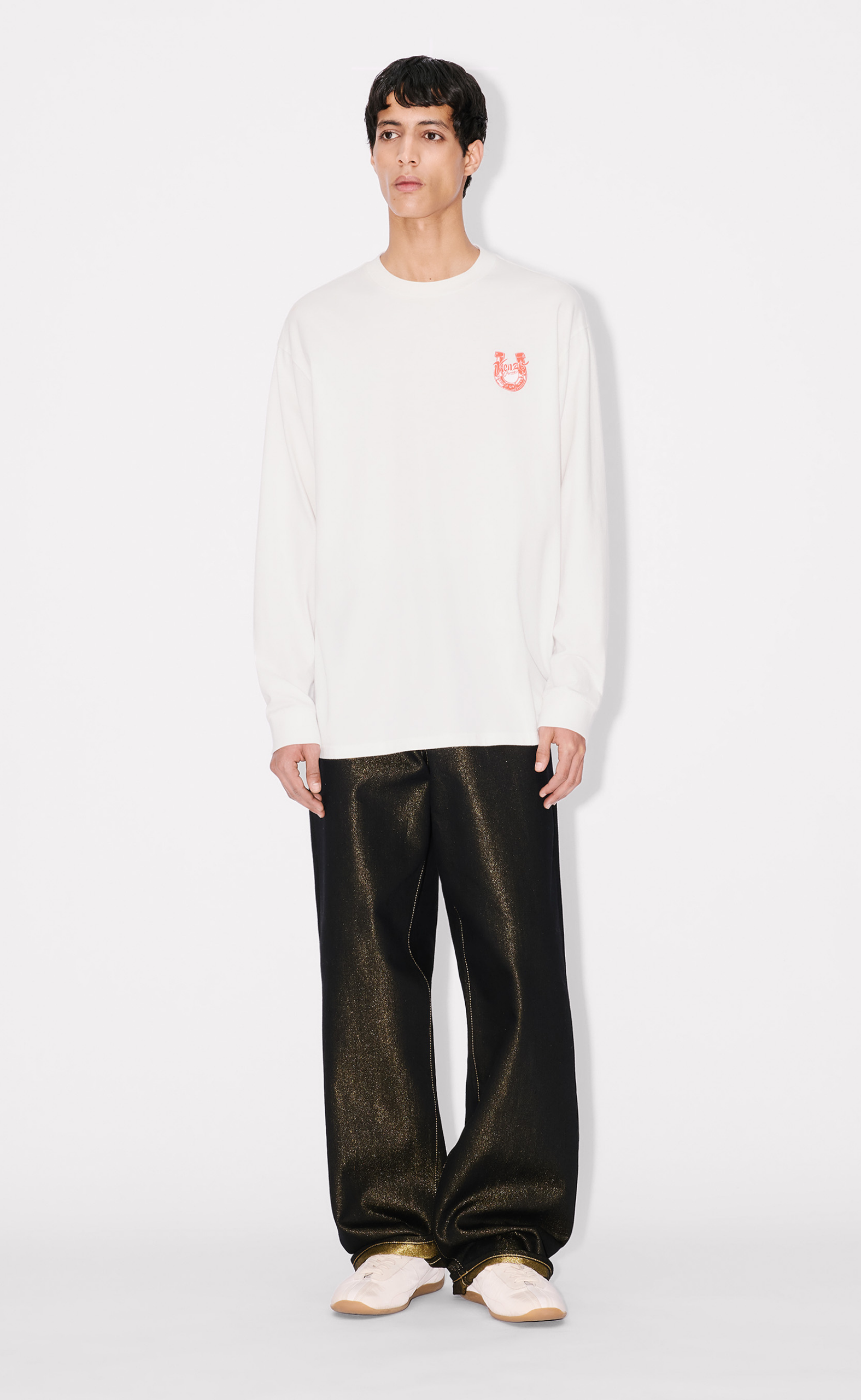 GOTS KENZO LUCKY HORSES RELAXS OFF WHITE LONGSLEEVE