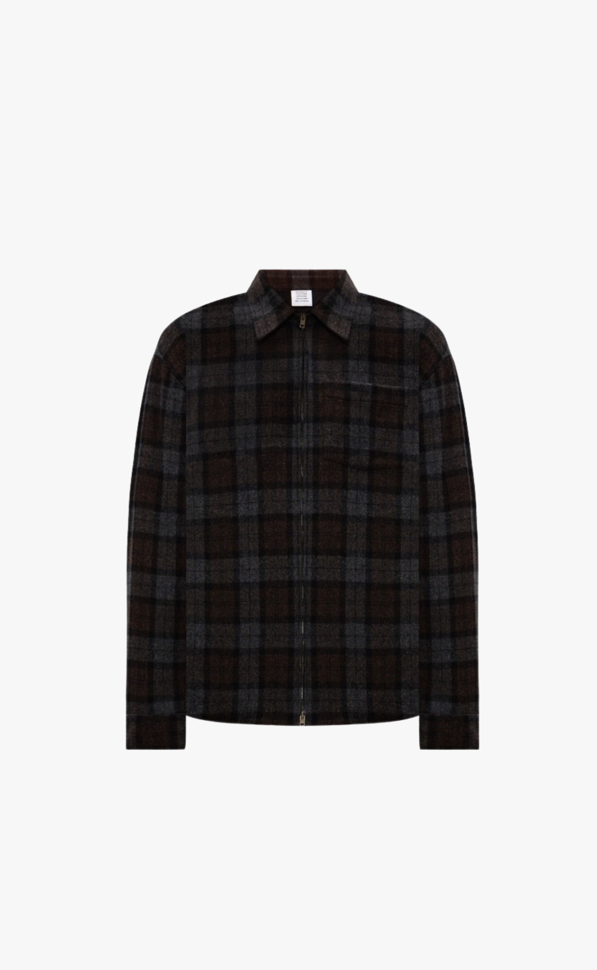 ZIP FLANNEL BLACK SHIRT