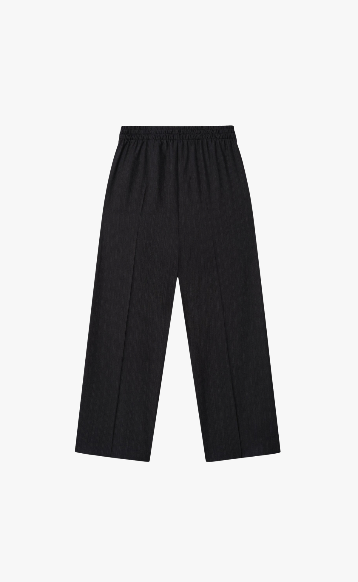 WIDE LEG DRAWSTRING BLACK STRIPED PANTS