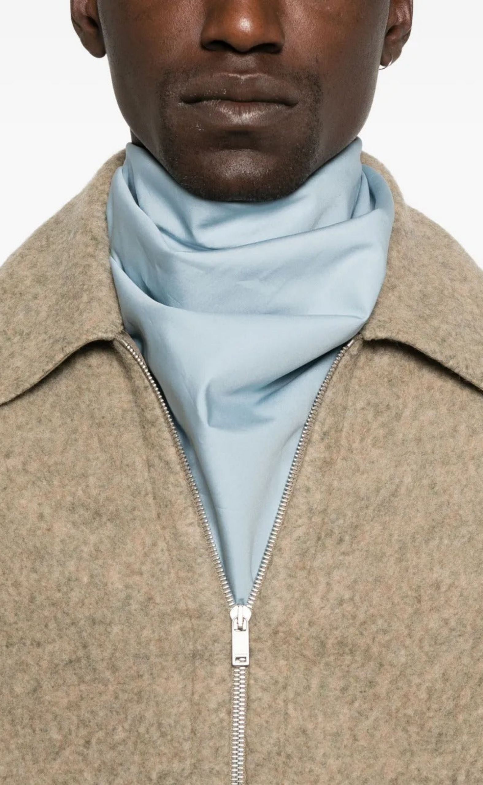 FELTED WOOL MELANGE ZIP UP FERN JACKET