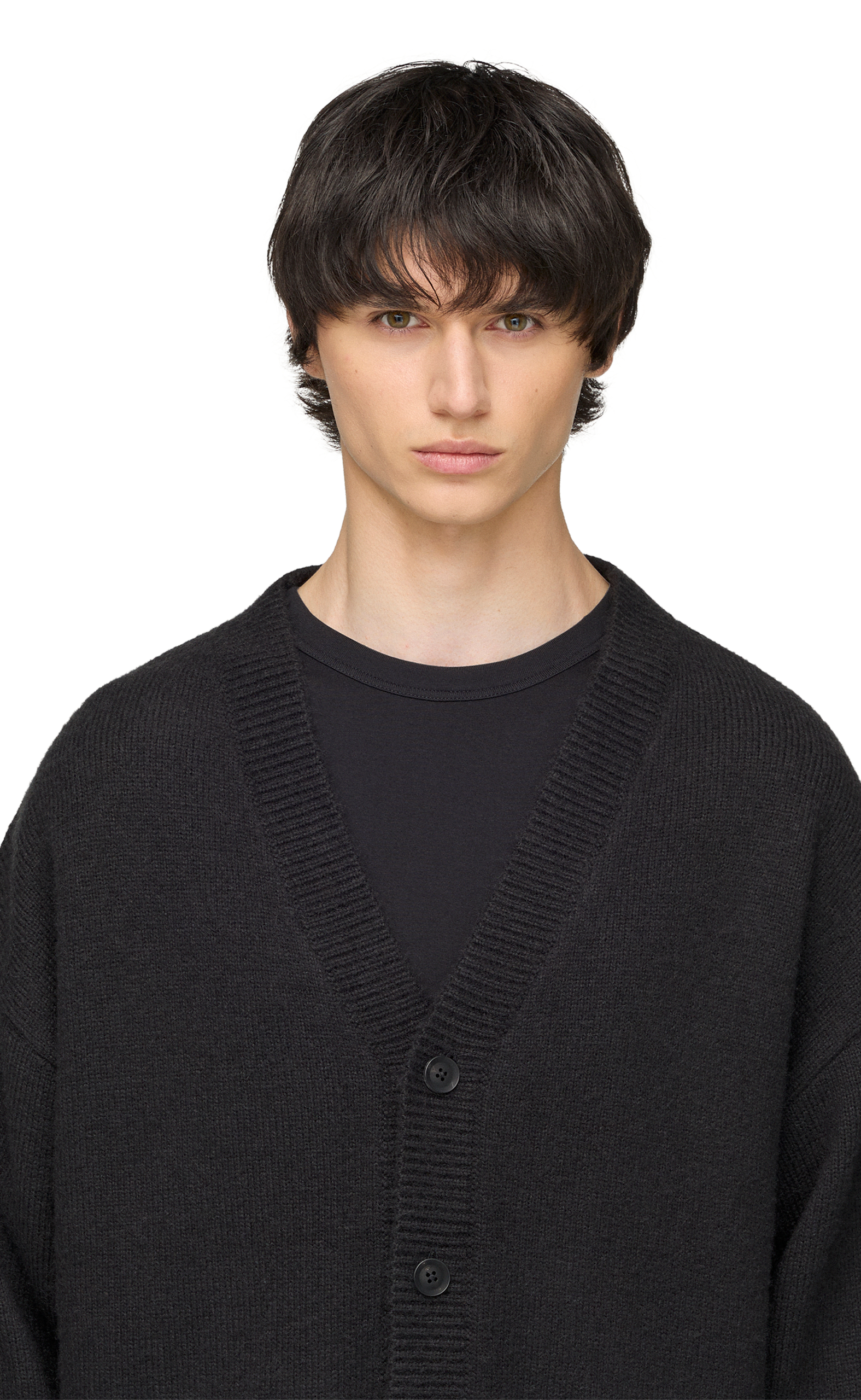 Y-3 CHITO GRAPHIC KNITTED BLACK CARDIGAN