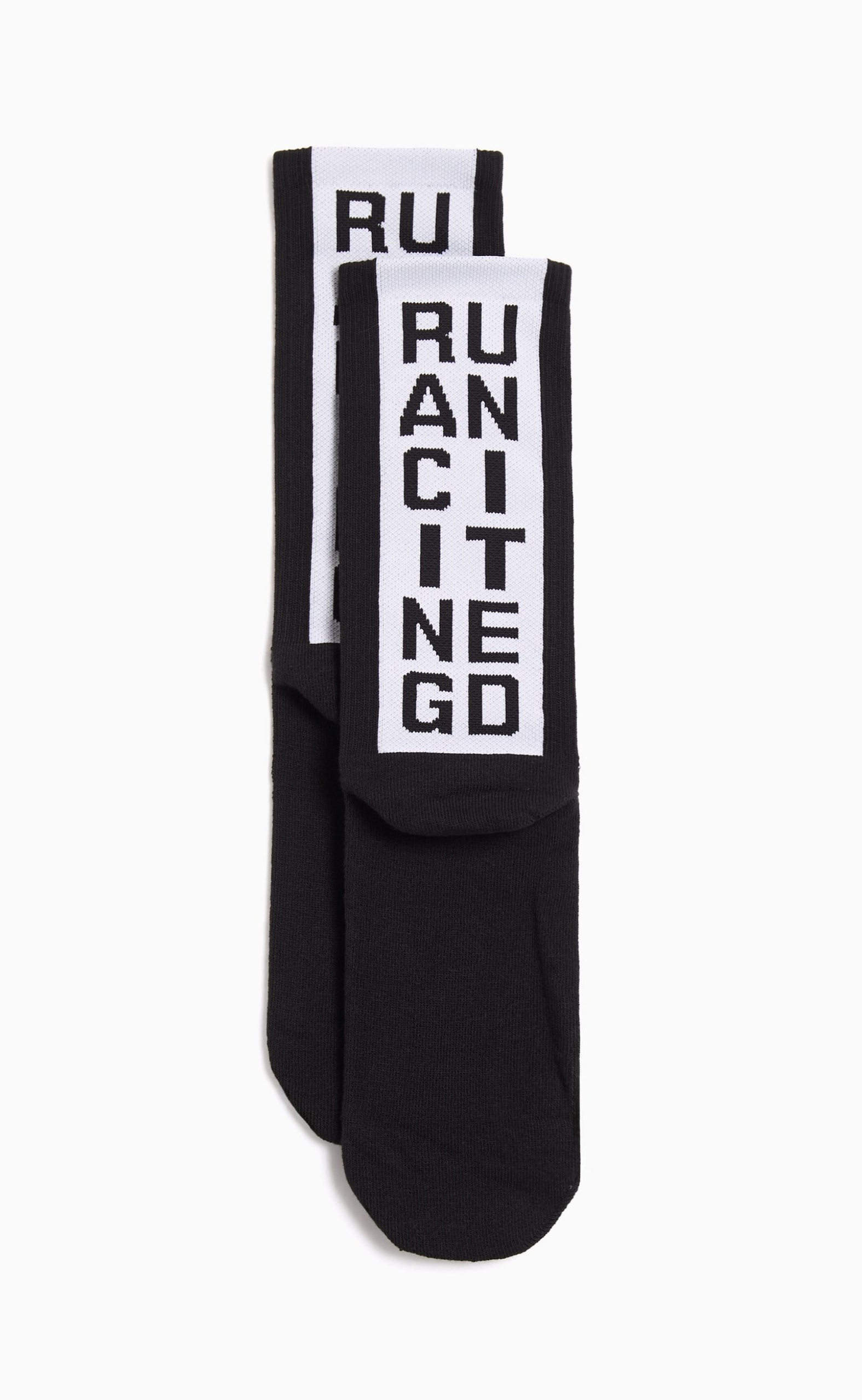 NBHD RIBBED CREW BLACK SOCKS