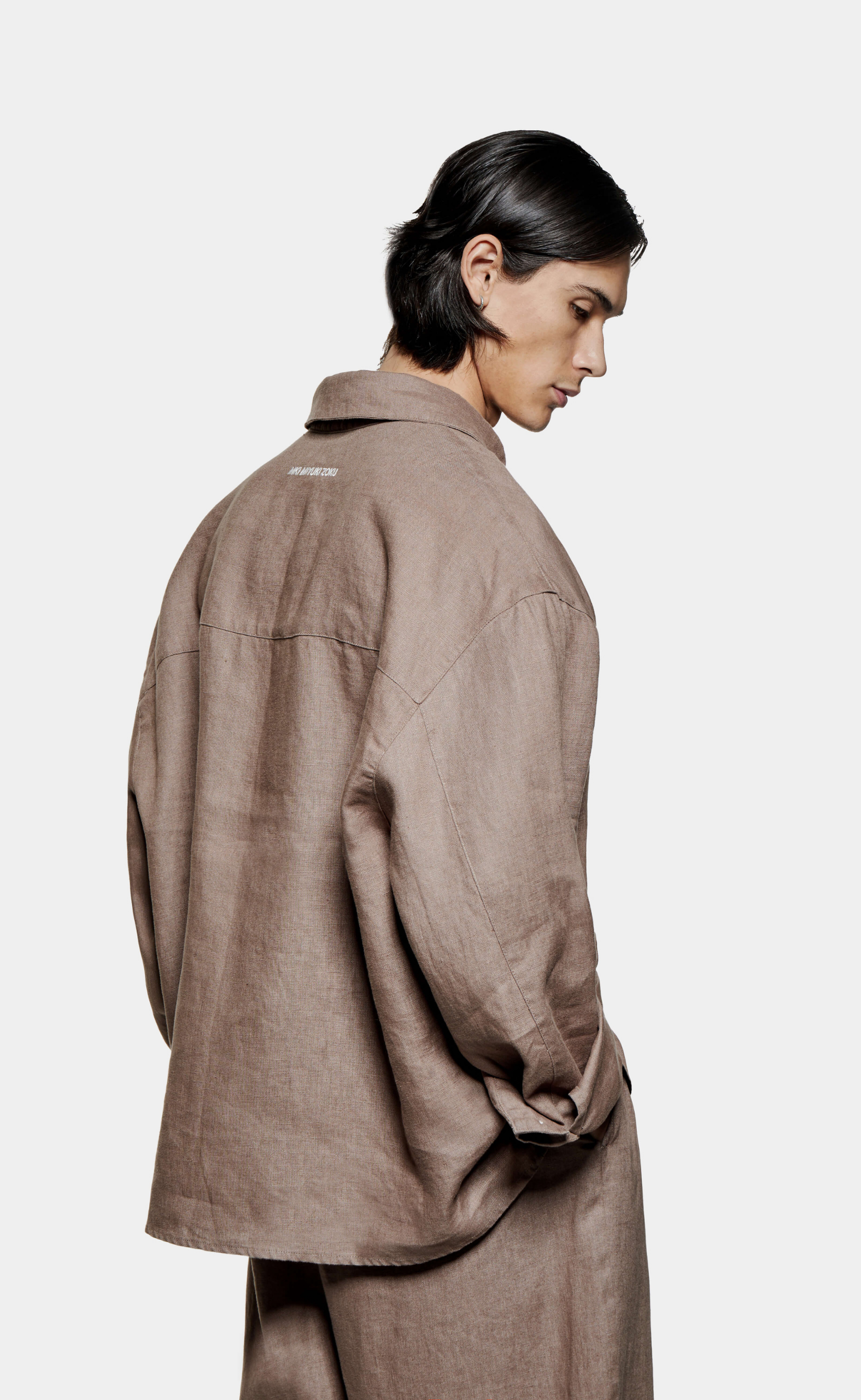 LINEN BOX DRESS MUSHROOM SHIRT