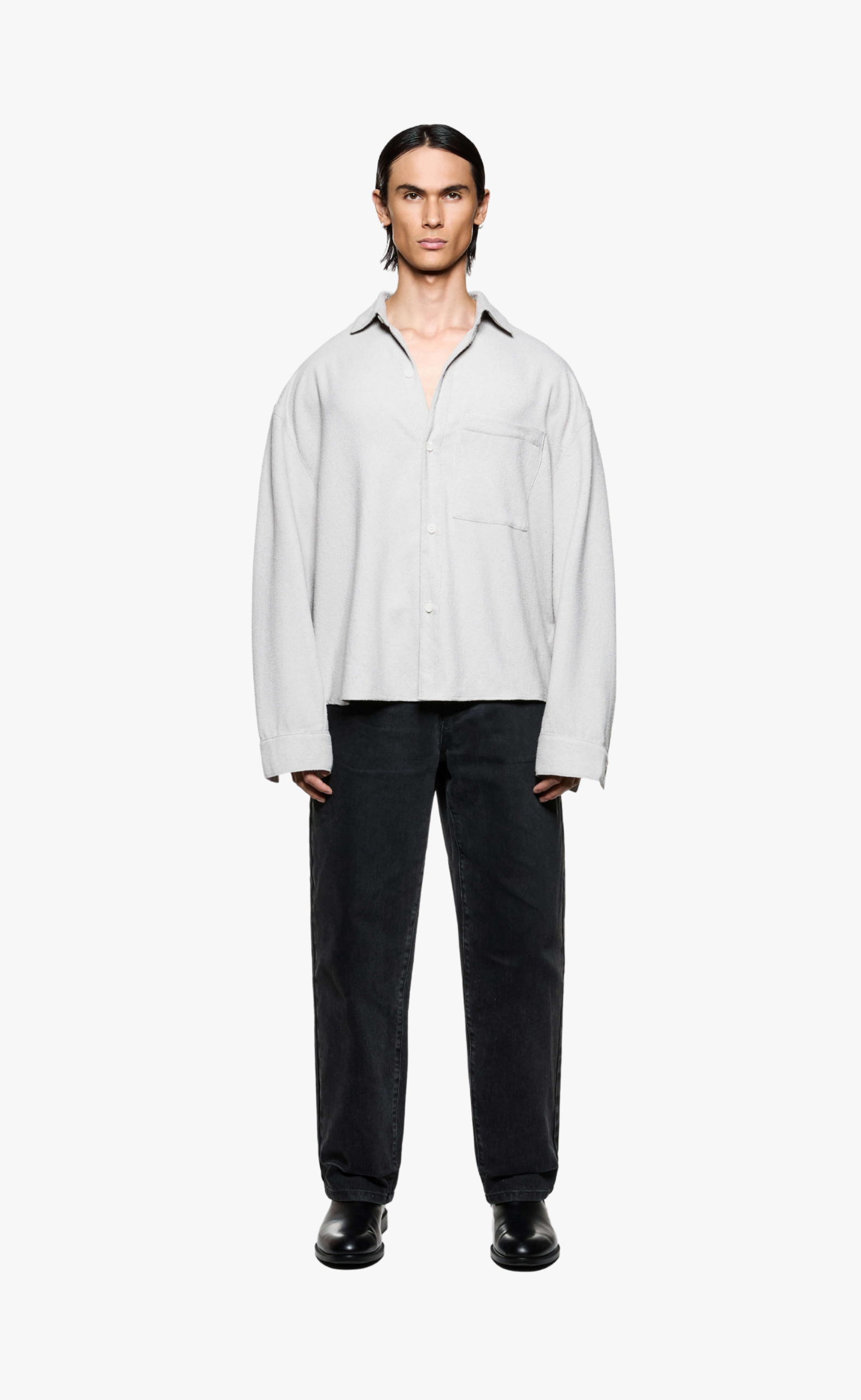 TWISTED WEAVE BOX DRESS STONE SHIRT
