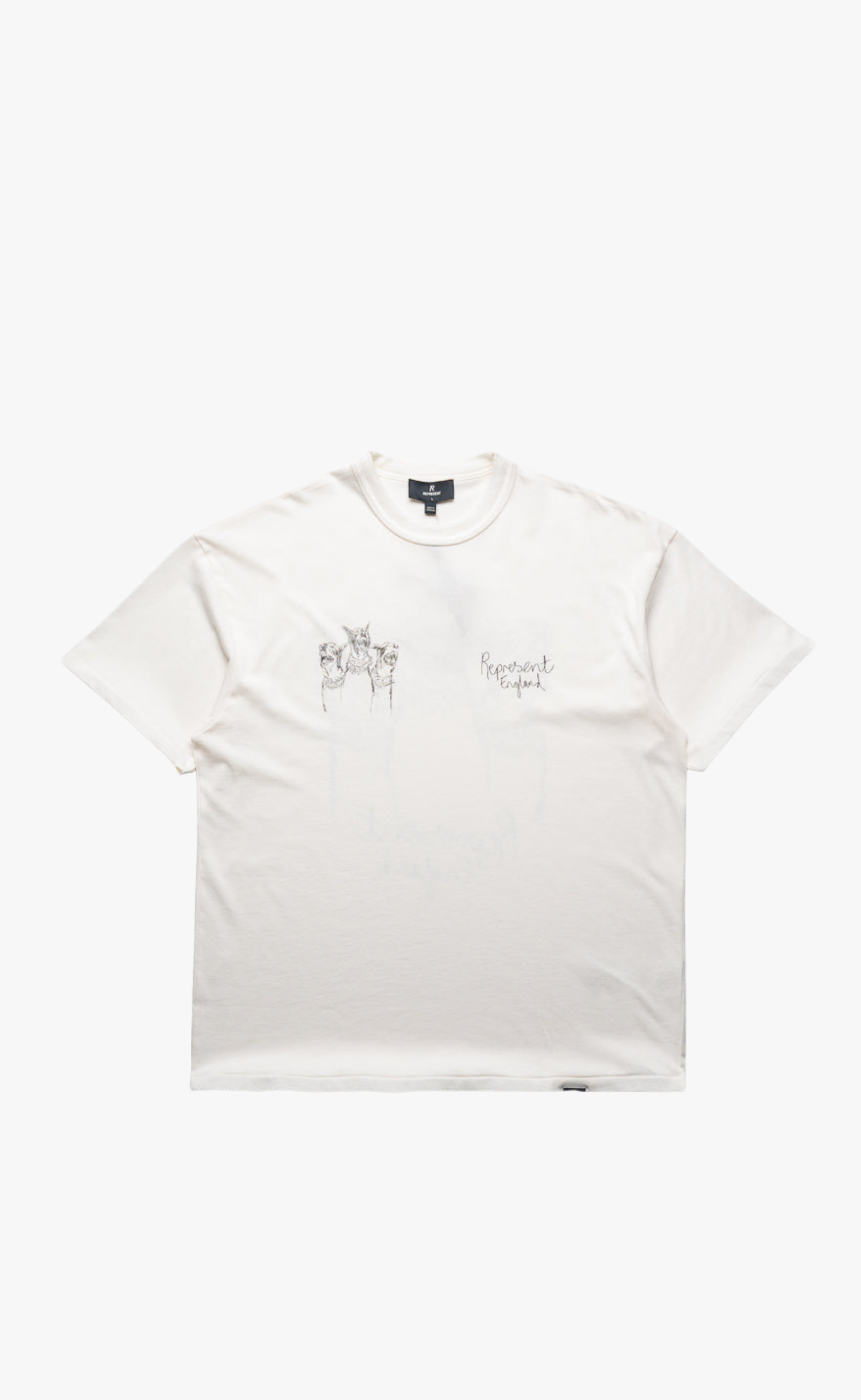 HAND DRAWN THOROUGHBRED DOGS FLAT WHITE T-SHIRT