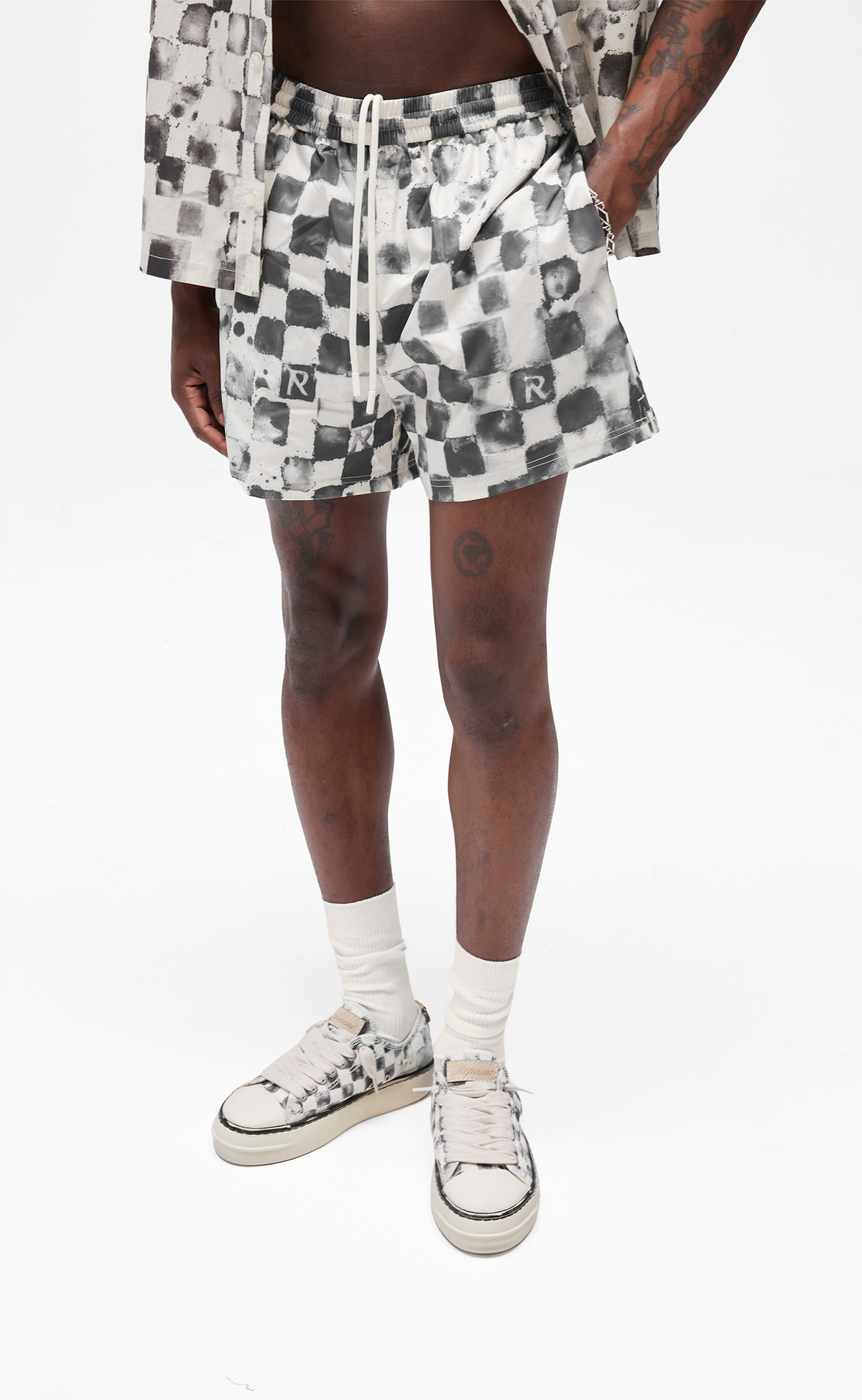 POOL SIDE SWIM FLAT WHITE SHORTS