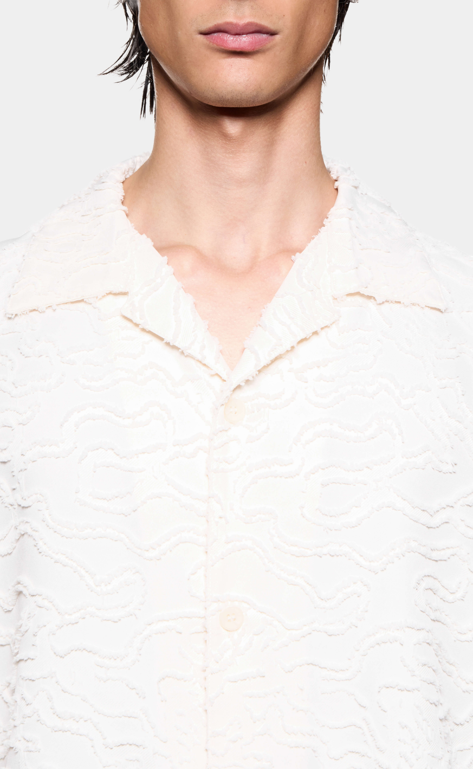 JACQUARD FRINGE VACATION BONE SHIRT