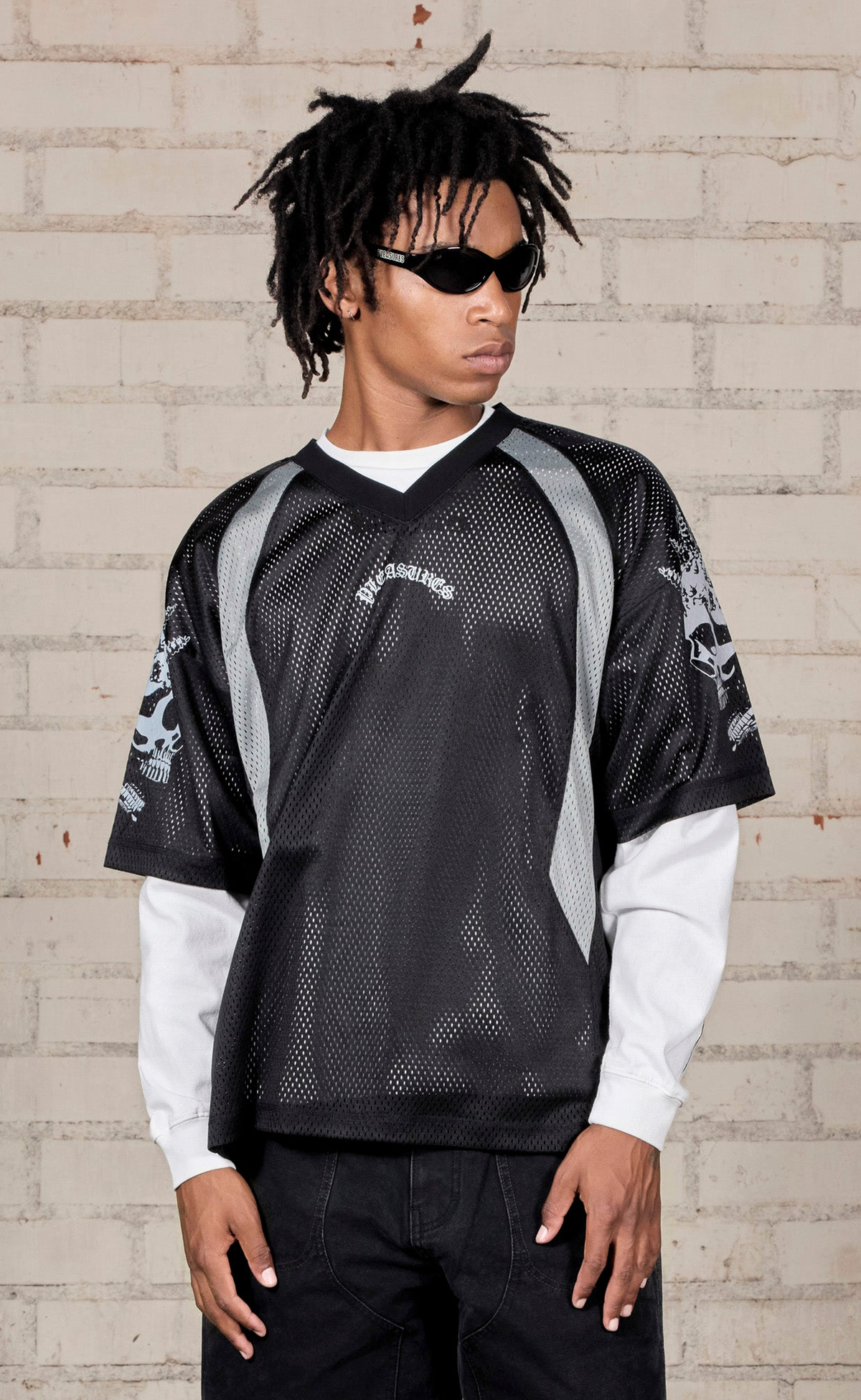 SCREWS FOOTBALL JERSEY BLACK T-SHIRT