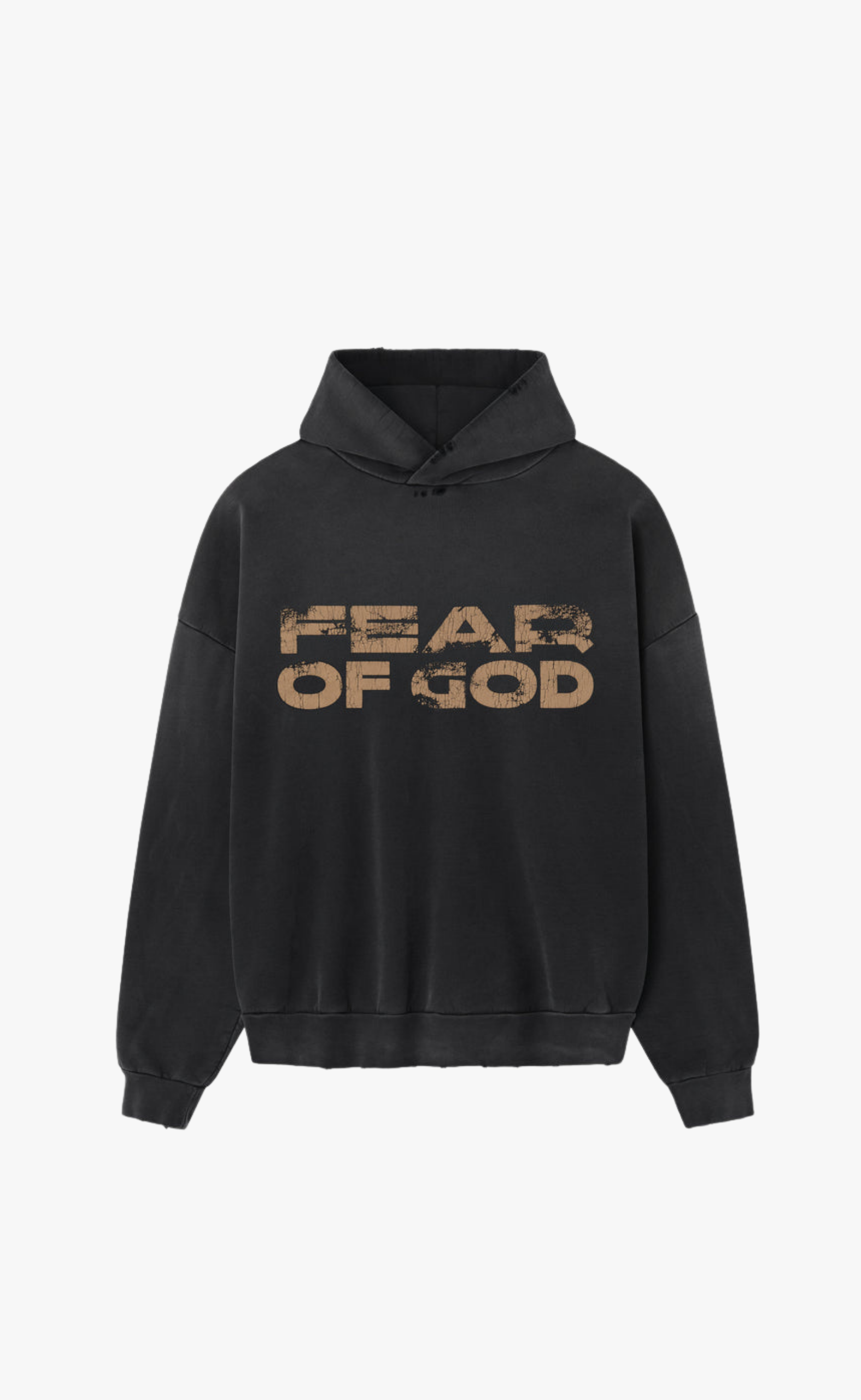 FEAR OF GOD LOGO PRINTED BLACK HOODIE