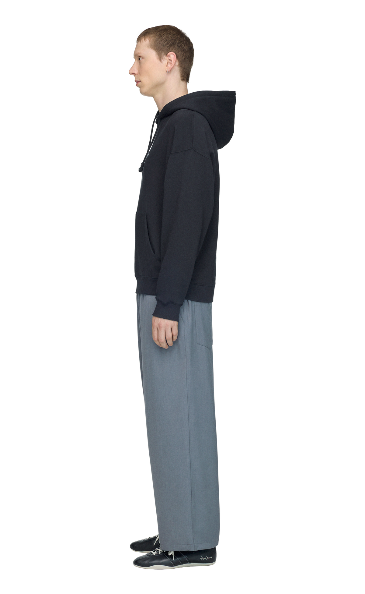 Y-3 FRENCH TERRY LIQUID LOGO BLACK HOODIE