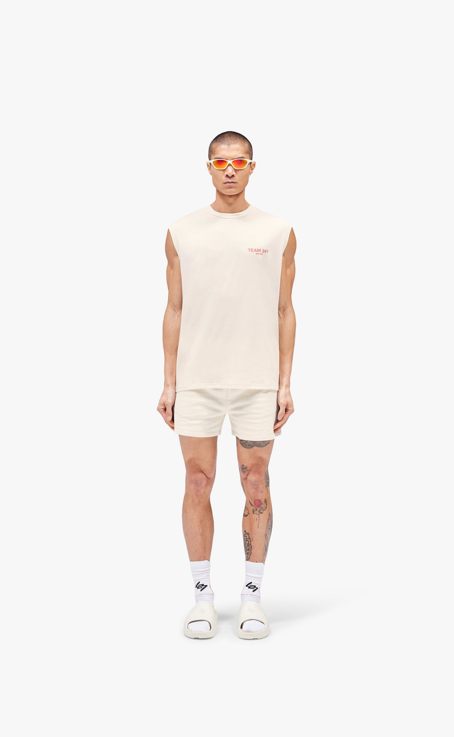 TEAM 247 OVERSIZED CREAM TANK TOP
