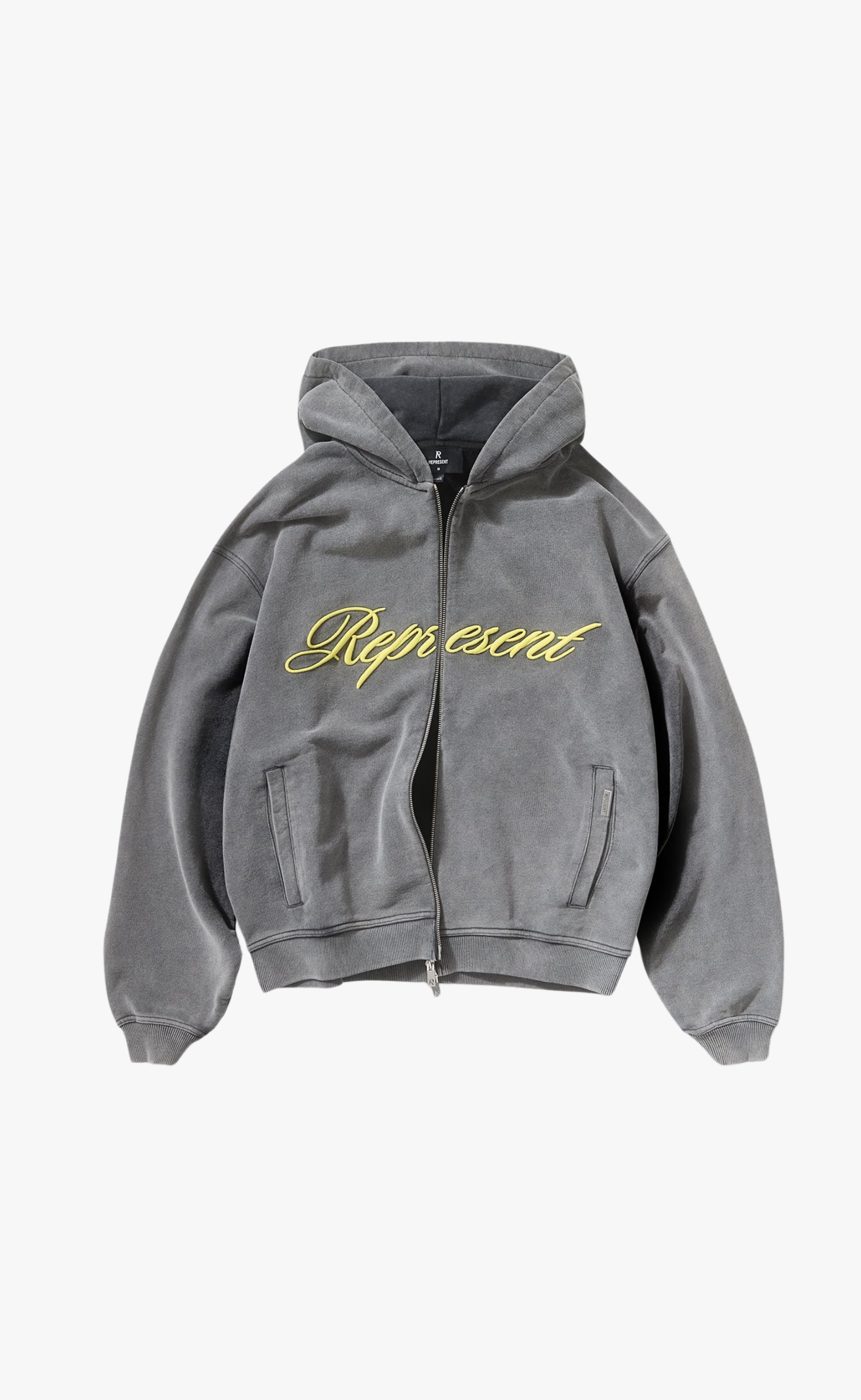 SCRIPT LOGO ZIP VNTAGE GREY HOODIE