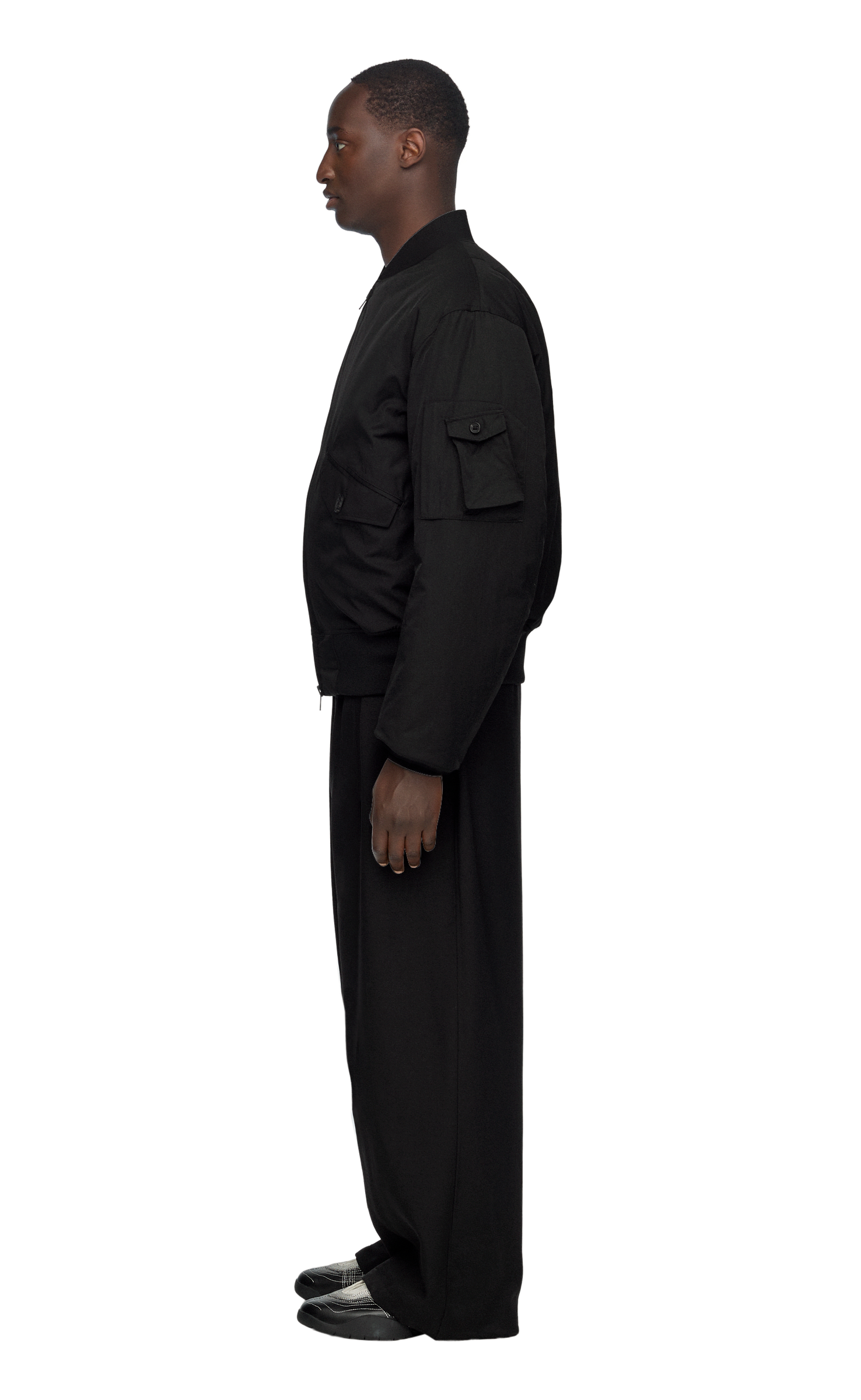Y-3 NYLON BOMBER BLACK JACKET