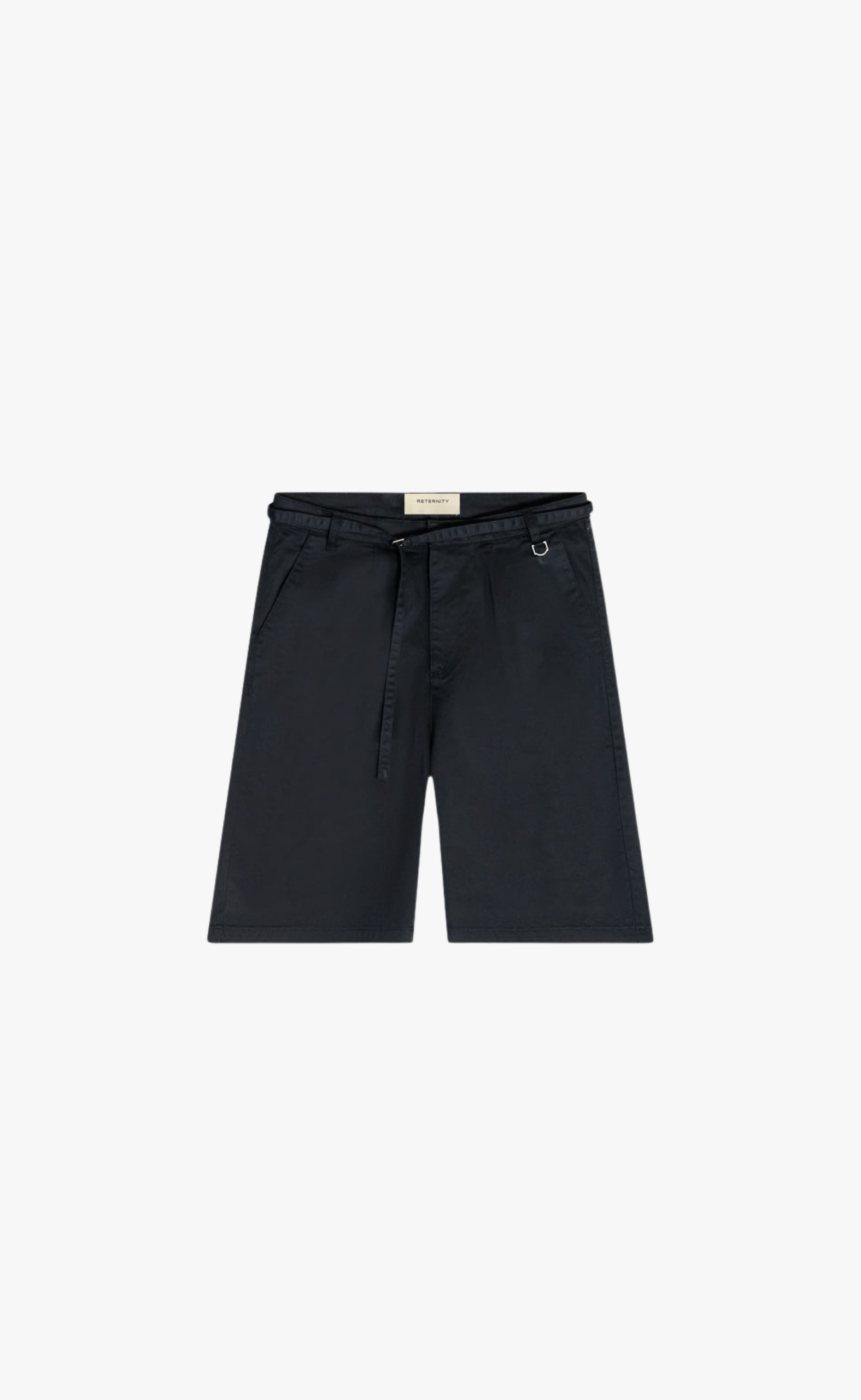 PLEATED CHINO BLACK SHORTS