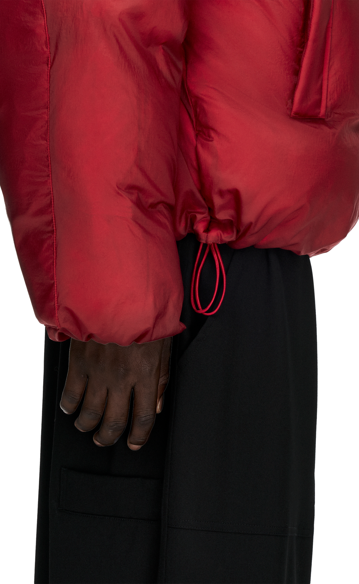 Y-3 HOODED PUFFER RED JACKET