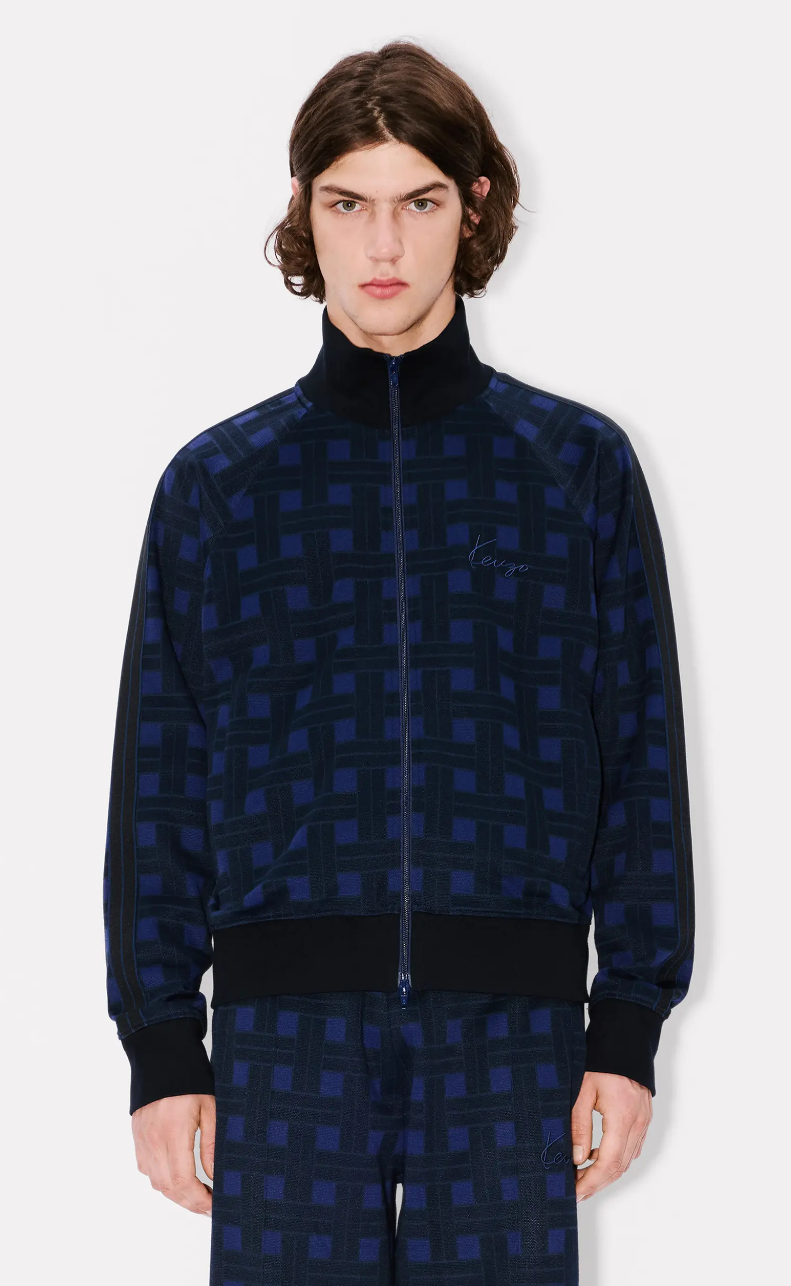 KENZO WEAVE BLUE BLACK JACKET