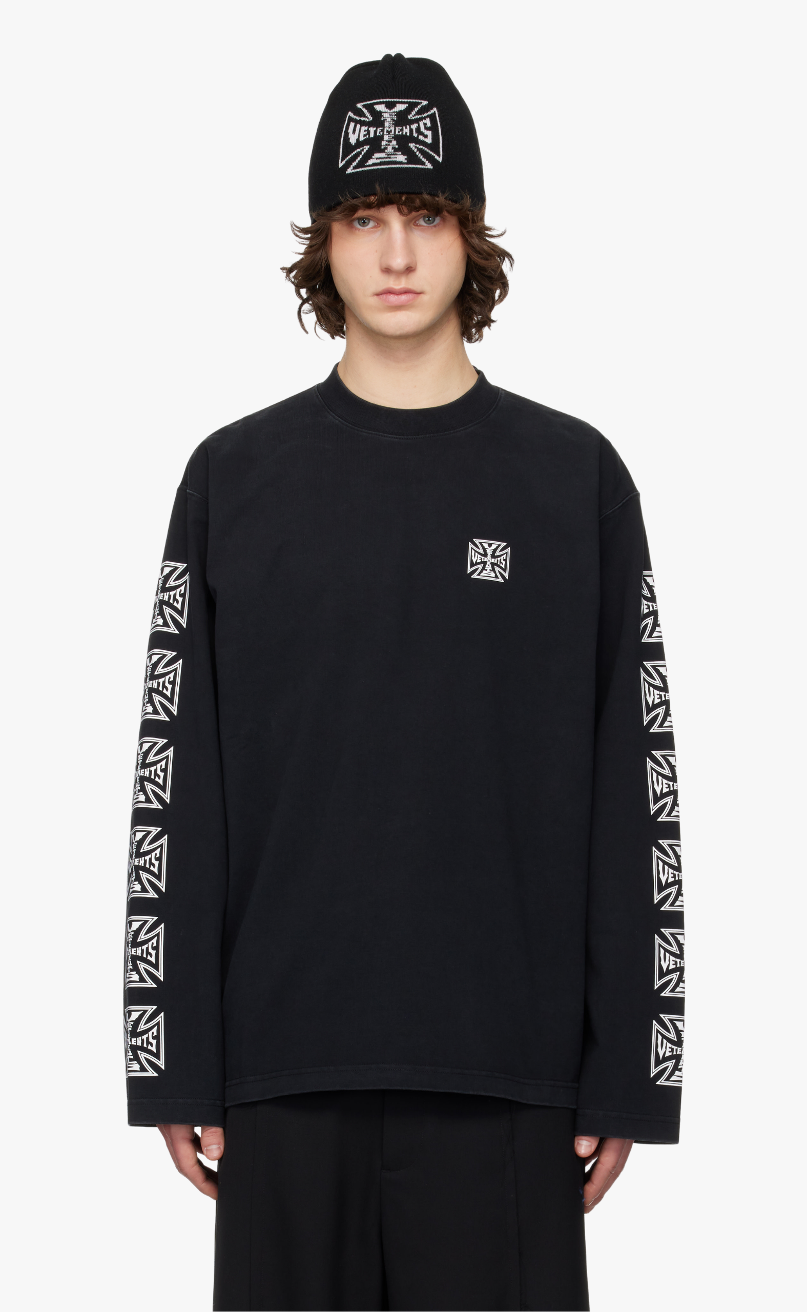 BIKER CROSS BLACK LONGSLEEVE