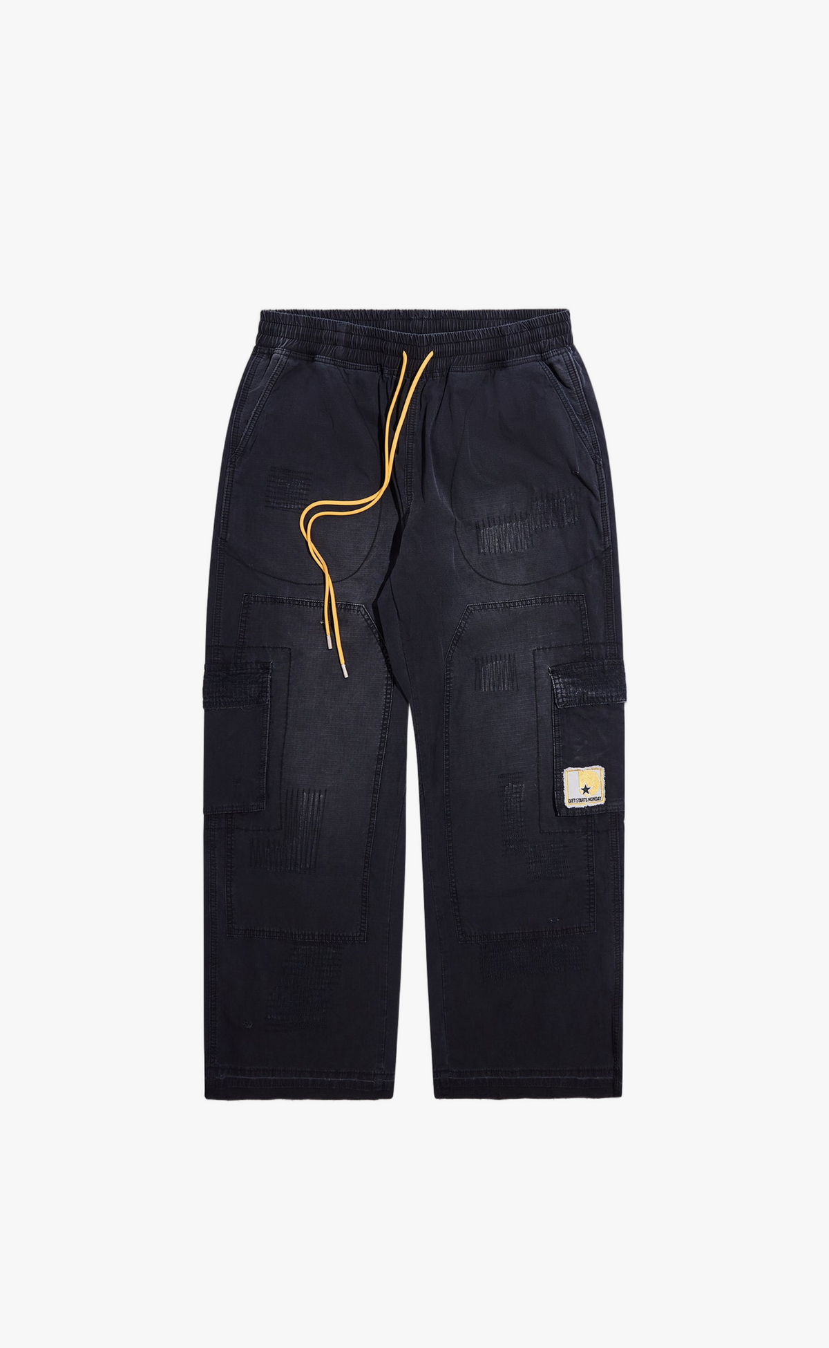 REPAIR CARGO VINTAGE BLACK PANTS