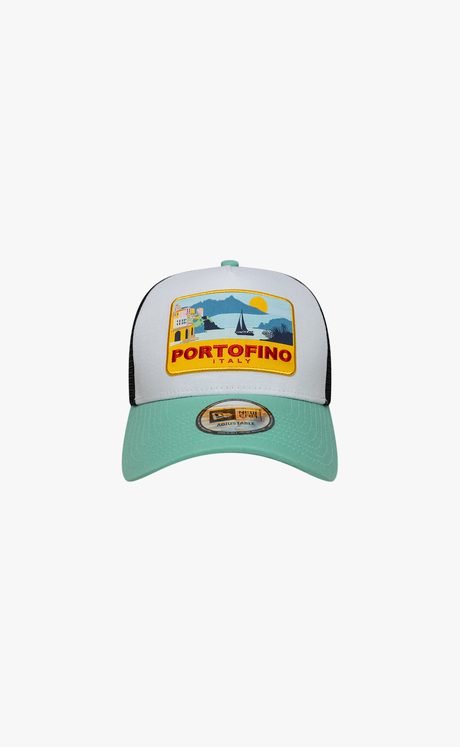 NEW ERA LOCATION PATCH 9 FORTY A-FRAME TRUCKER WHITE GREEN HAT