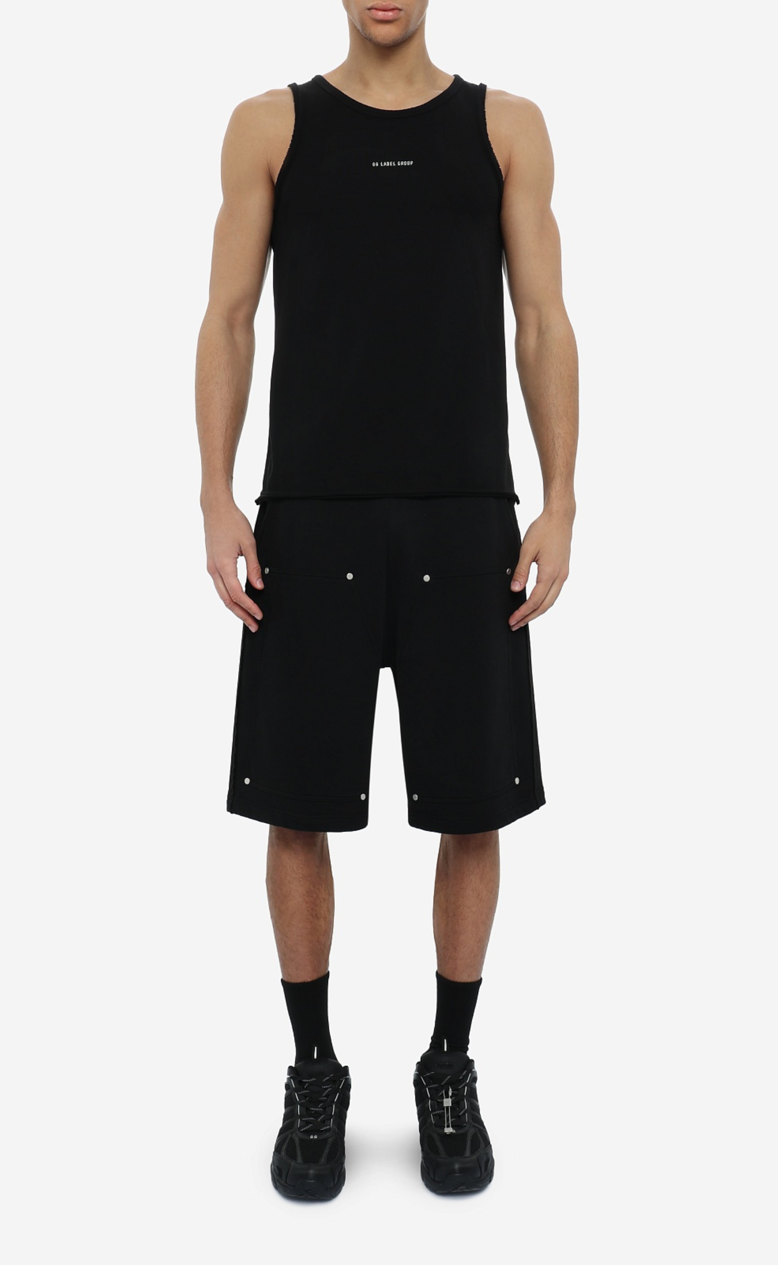 EMBROIDERY CLASSIC BLACK TANK TOP