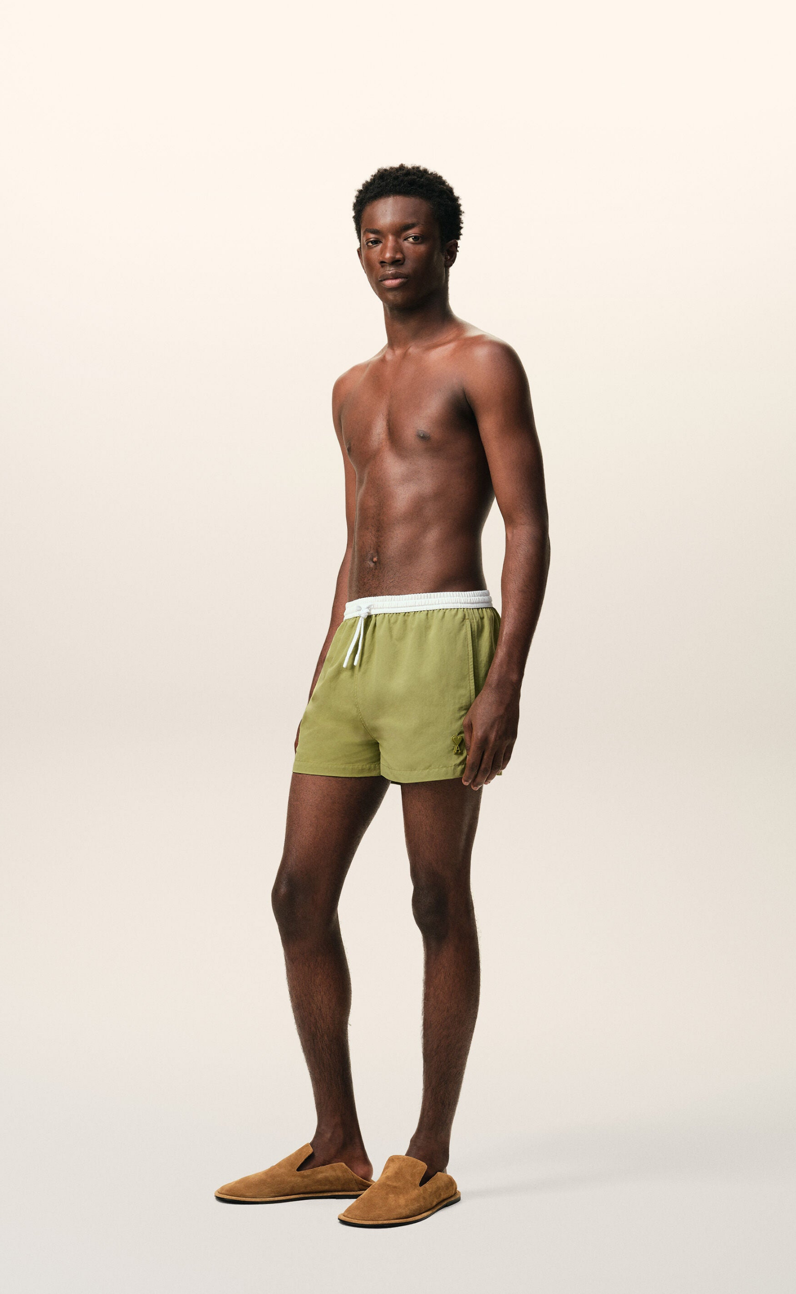NYLON SWIMSUIT MATCHA SHORTS