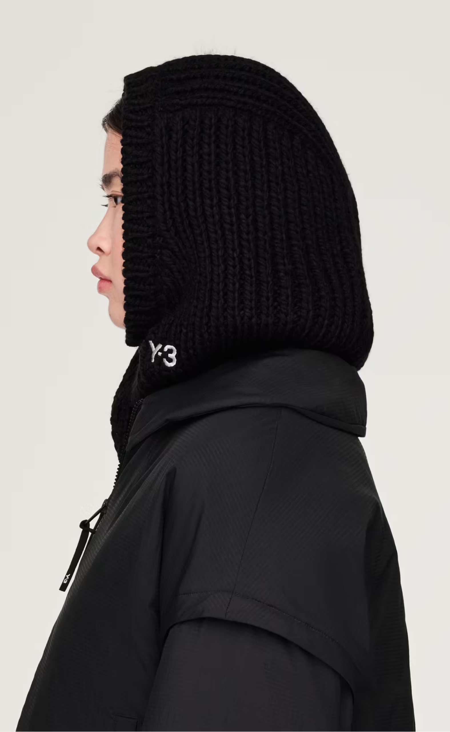 Y-3 KNIT HOOD BLACK BALACLAVA