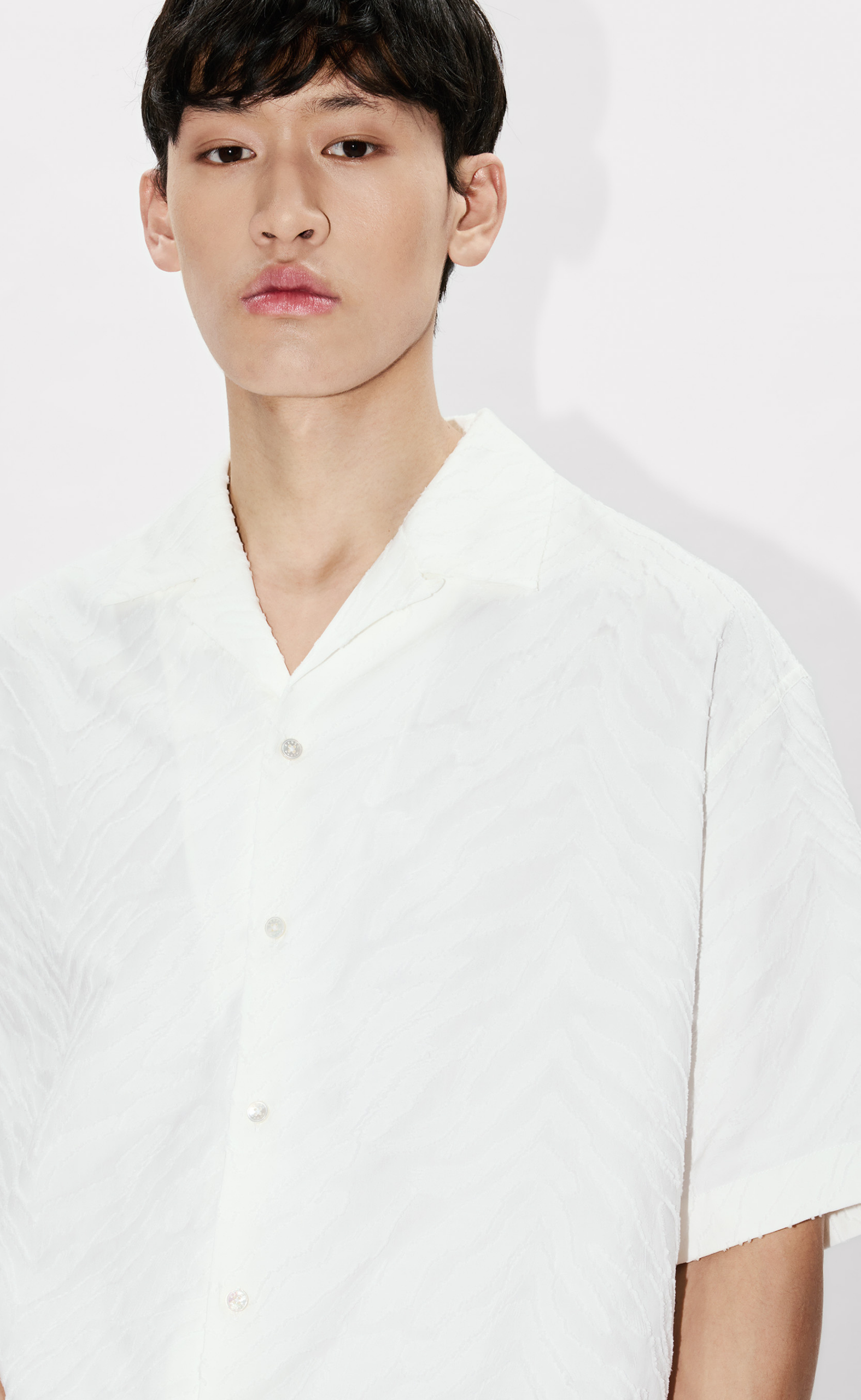 KENZO TIGER HAWAIIAN SHORT SLEEVE OFF WHITE SHIRT