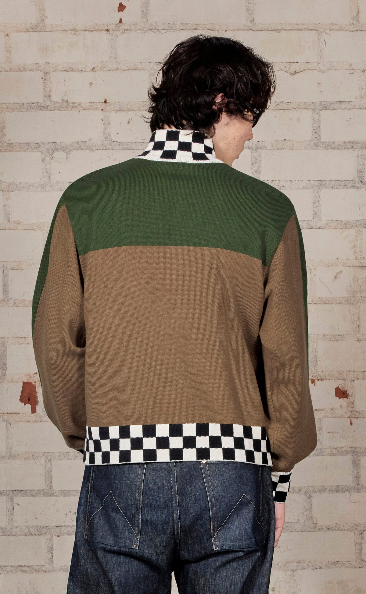 AUTOMATION KNITTED TRACK BROWN JACKET