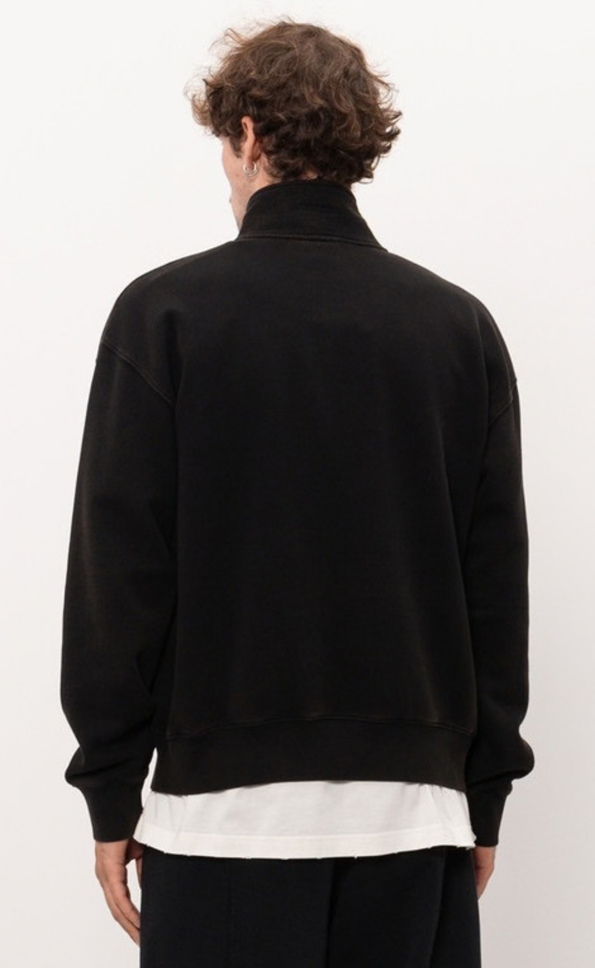 LOGO EMBROIDERED VINTAGE BLACK QUARTER ZIP