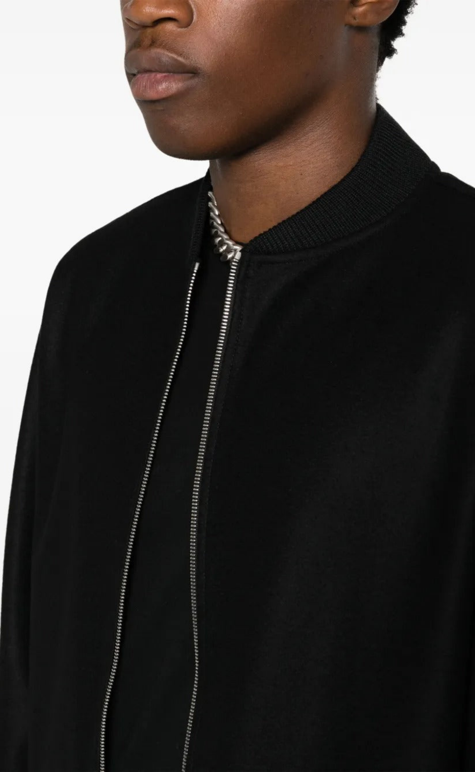  MELTON WOOL BOMBER BLACK JACKET